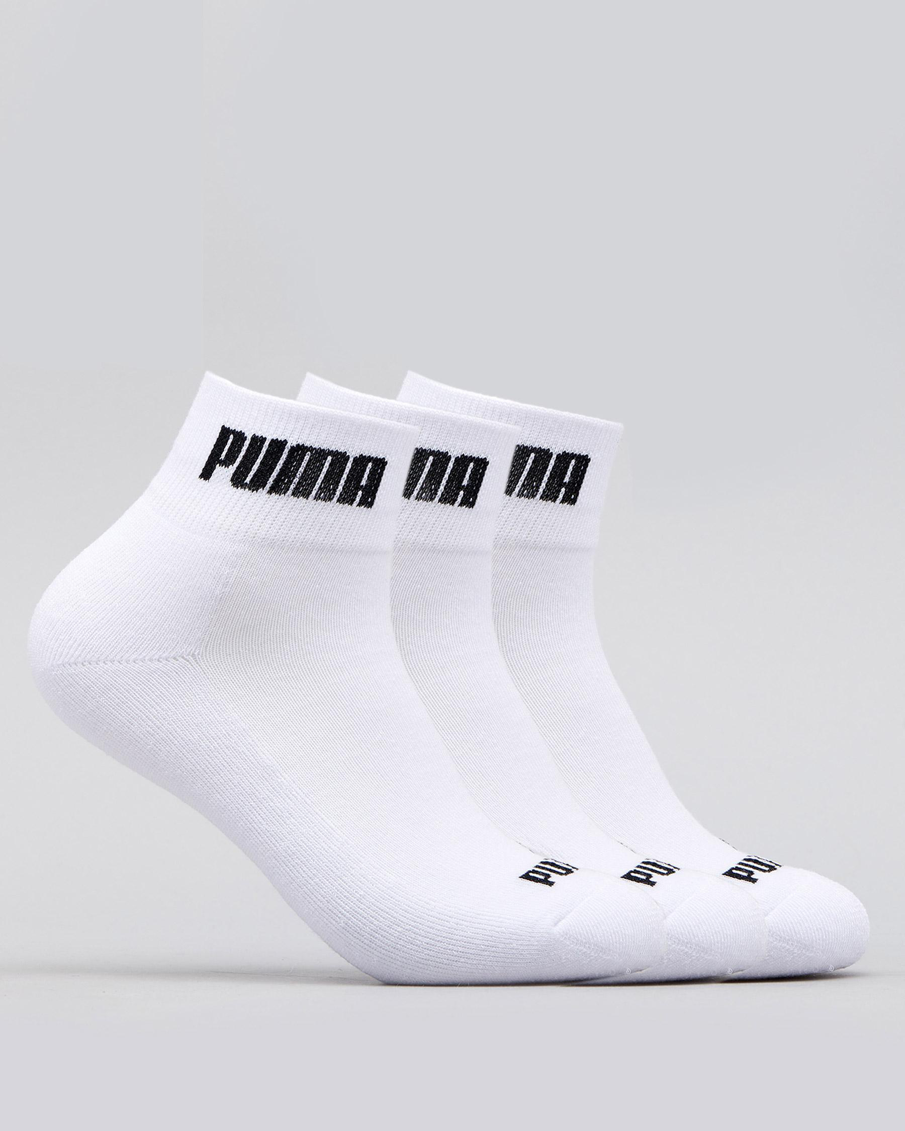 Puma Womens Quarter Crew Sock Pack In White Fast Shipping & Easy