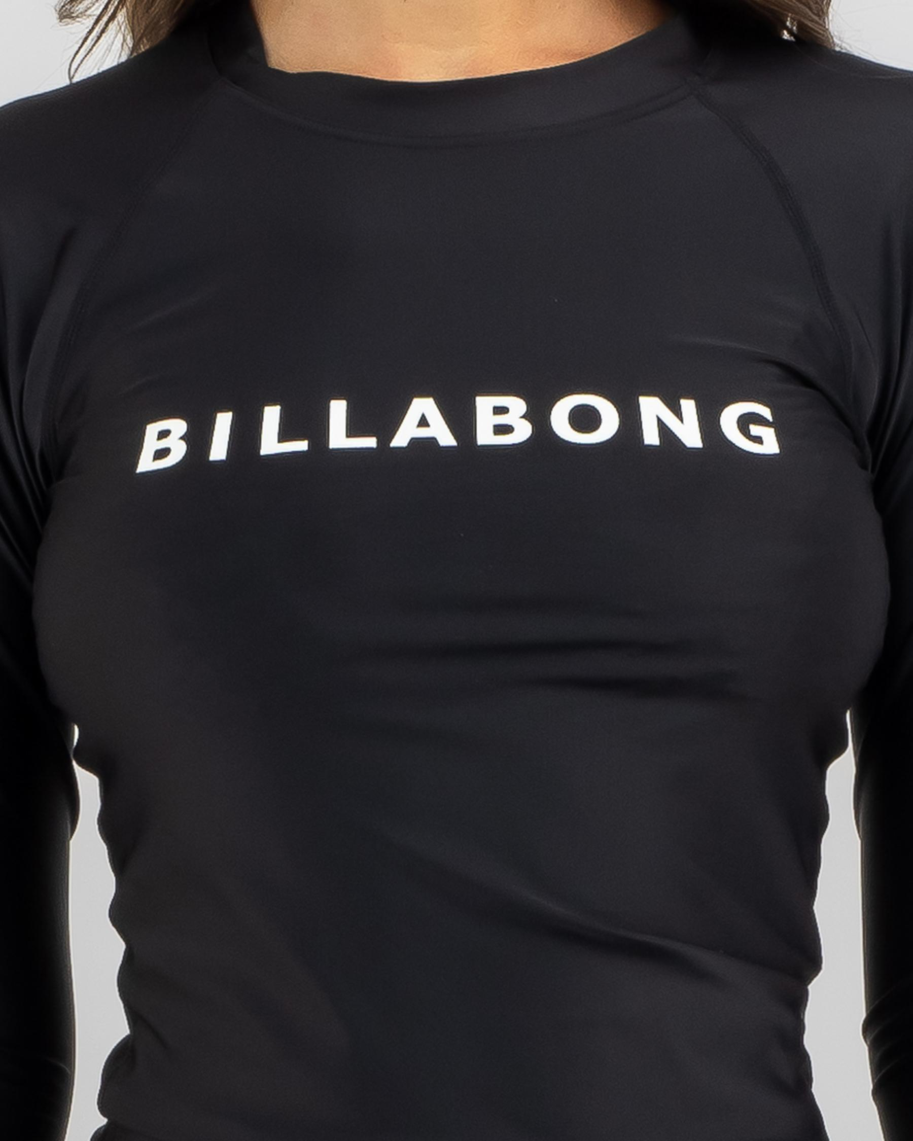 Shop Billabong Society Long Sleeve Rash Vest In Black Fast Shipping