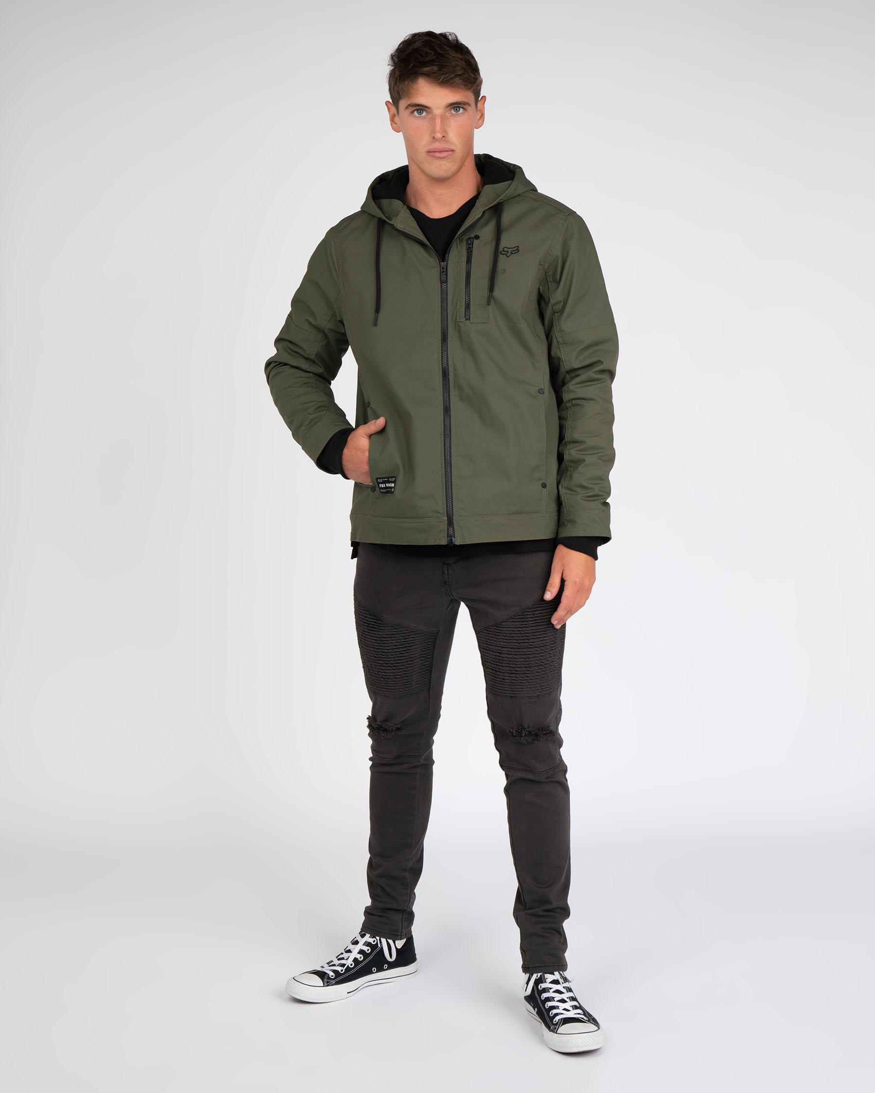 Fox Mercer Jacket In Olive Green Fast Shipping & Easy Returns City