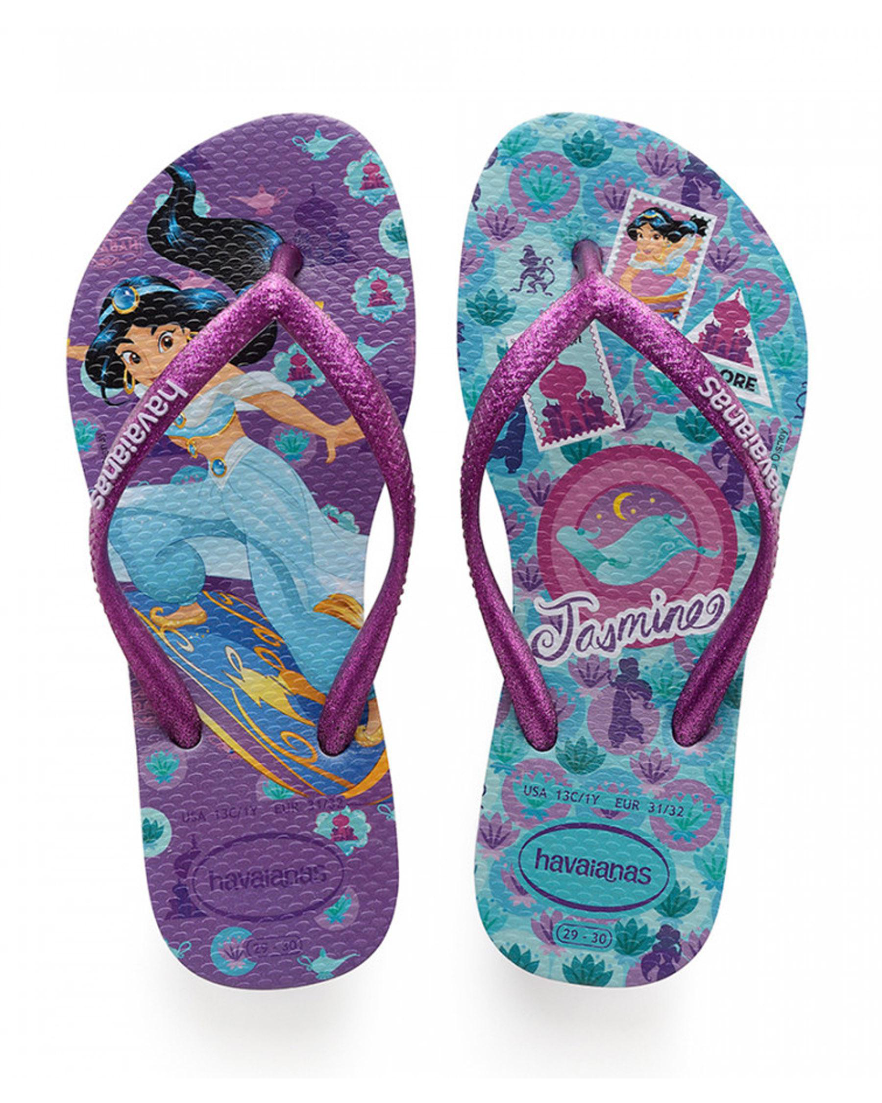 Havaianas Kid's Disney Princess Jasmine Slim Thongs In Lavander/purple ...