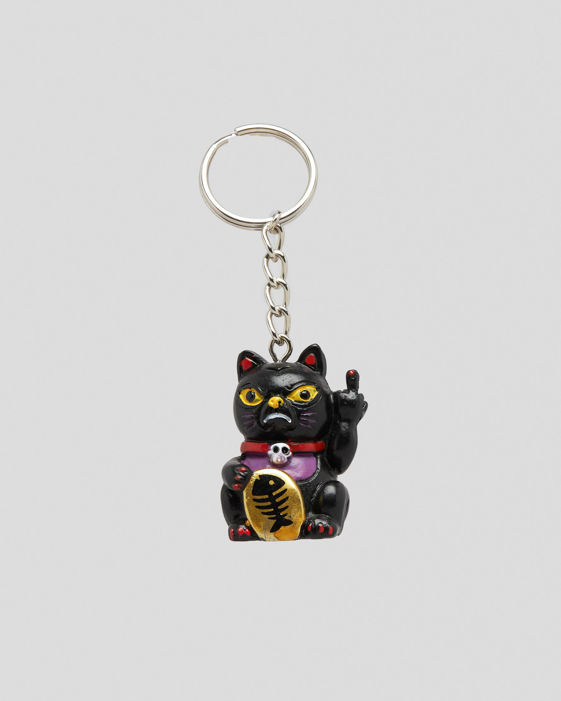 Shop Get It Now Rude Lucky Cat Keychain In Mutli Fast Shipping & Easy