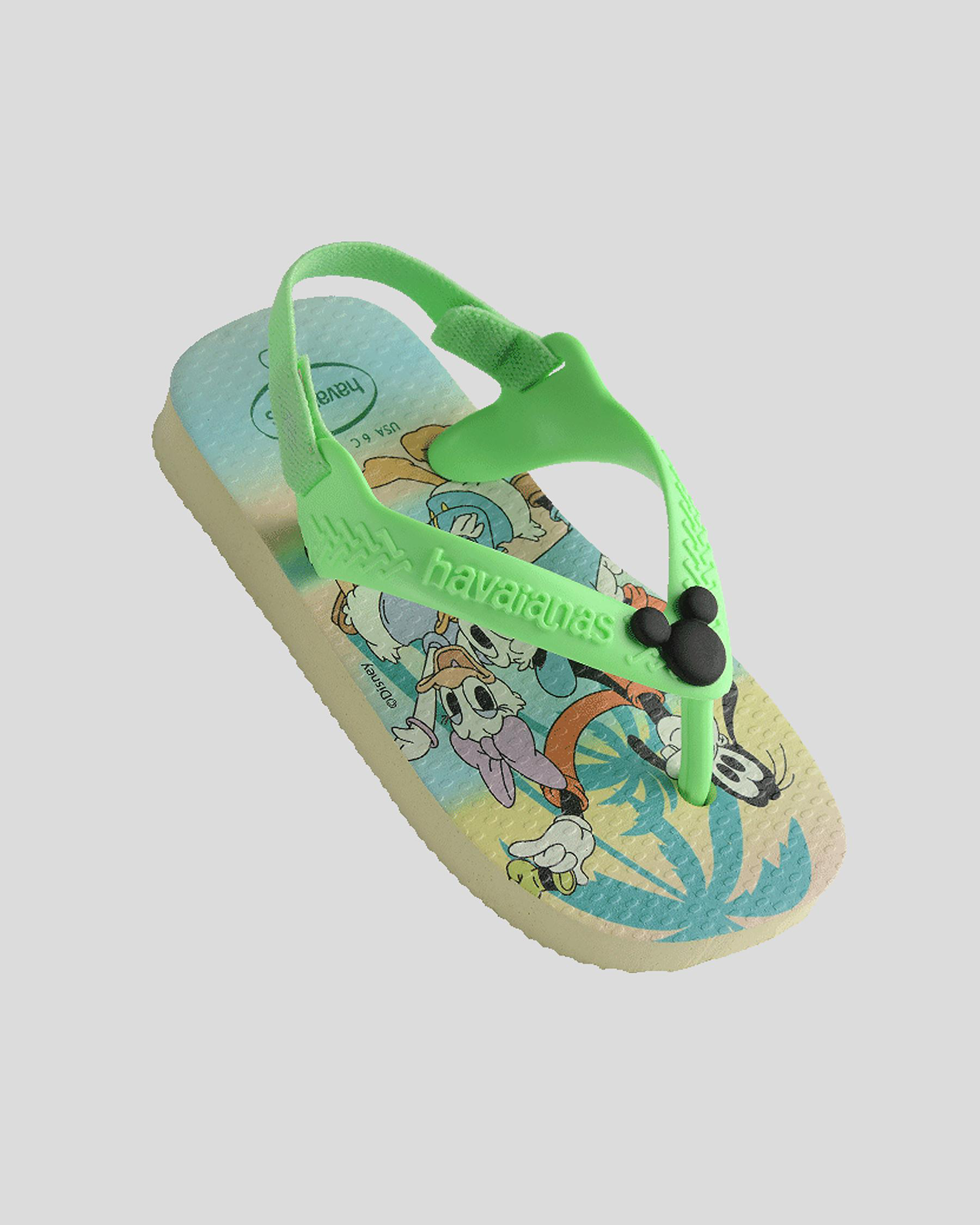 Shop Havaianas Toddlers' Disney Classics Thongs In Lime Green - Fast ...