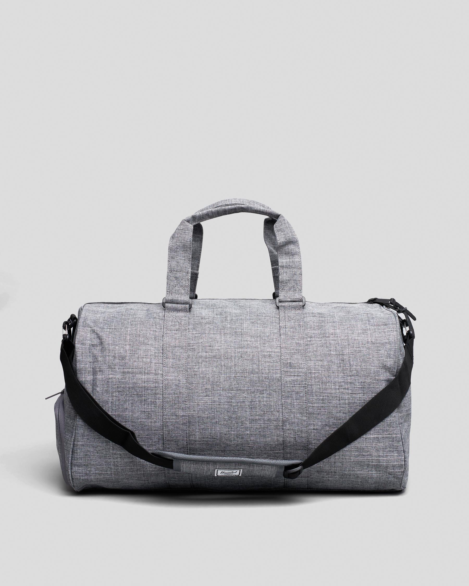 Shop Herschel Novel Duffle Bag In Raven Crosshatch Fast Shipping