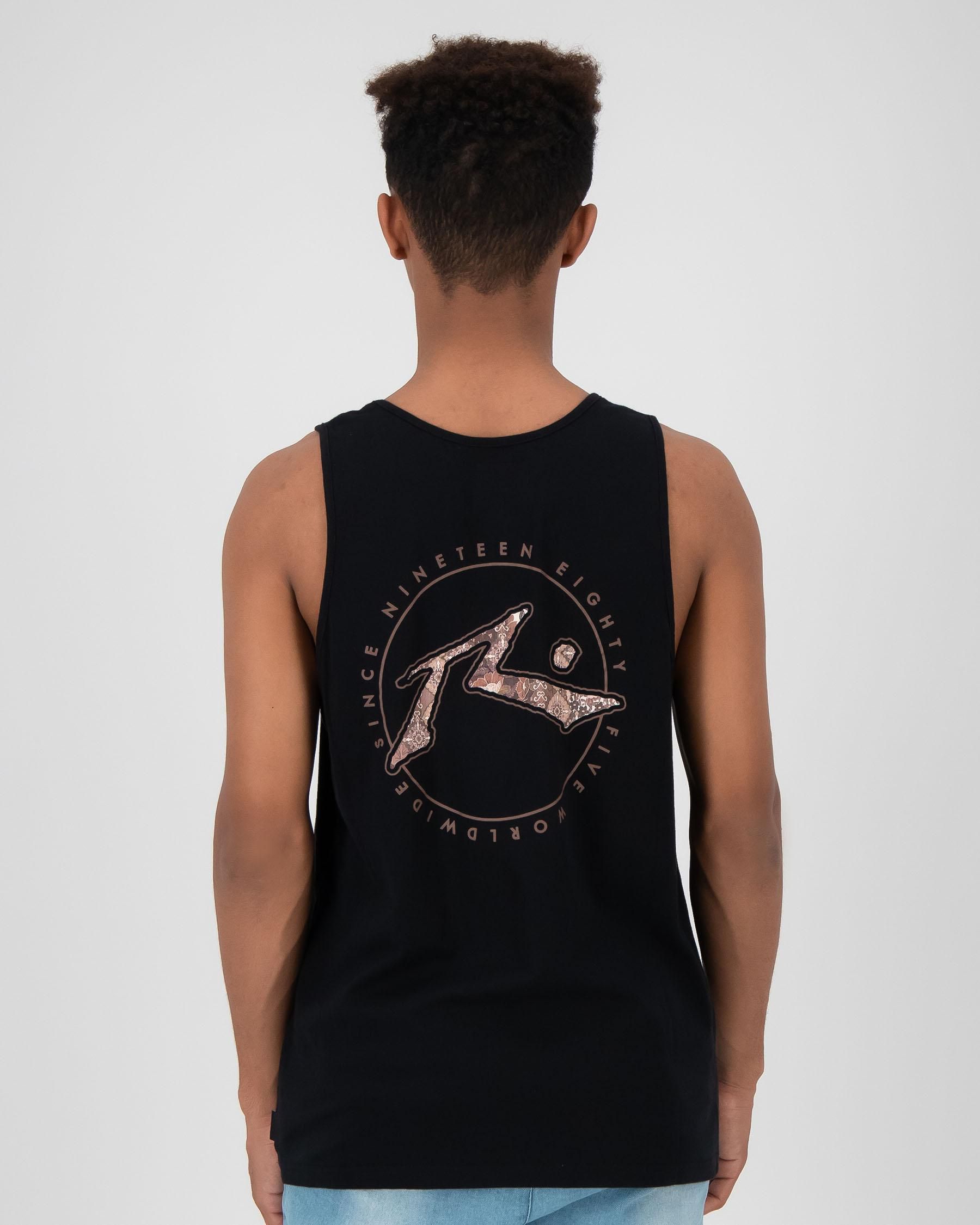 Shop Rusty Hand Done Tank In Black - Fast Shipping & Easy Returns ...