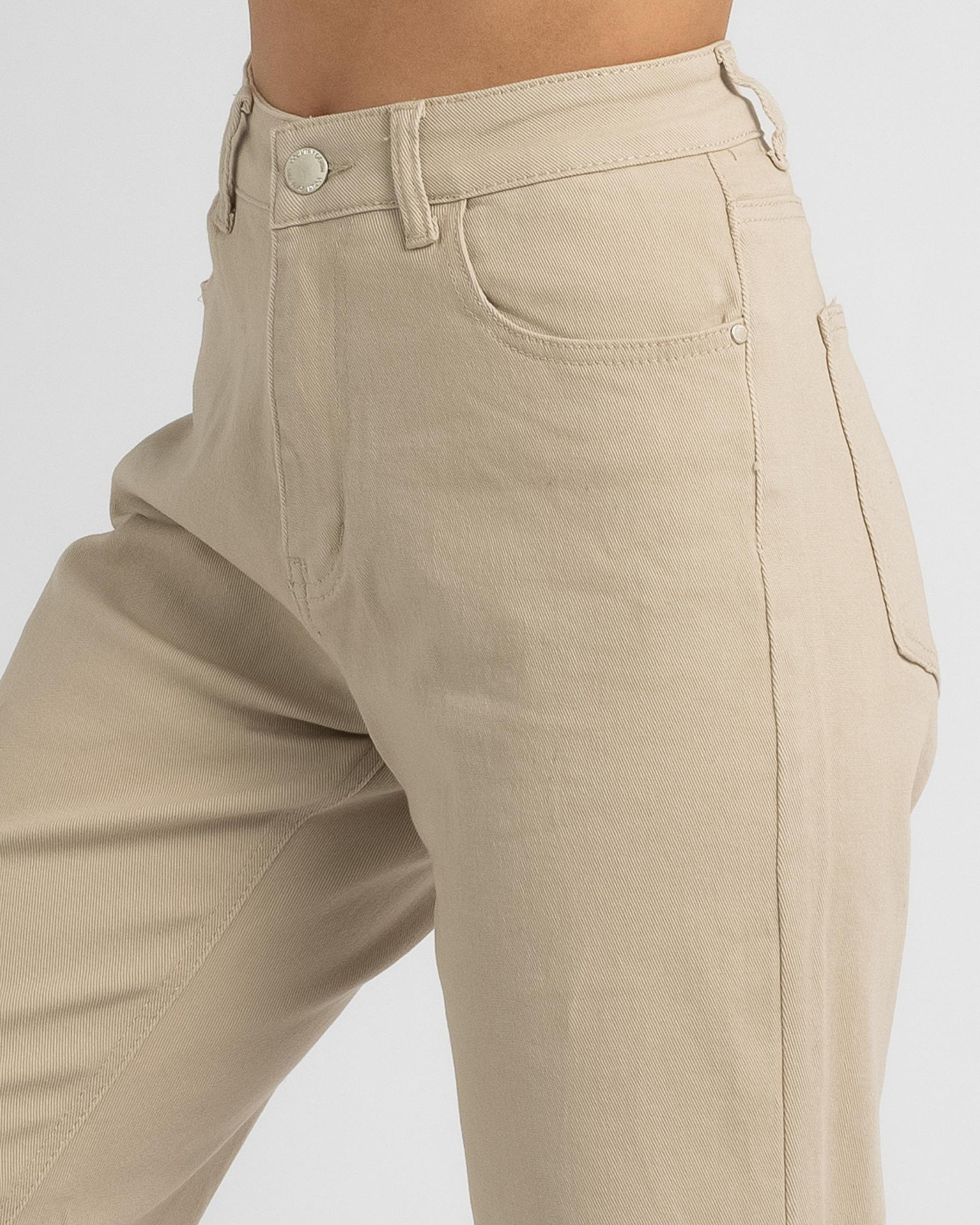 Shop Country Denim Beige Wide Leg Jeans In Beige Fast Shipping & Easy