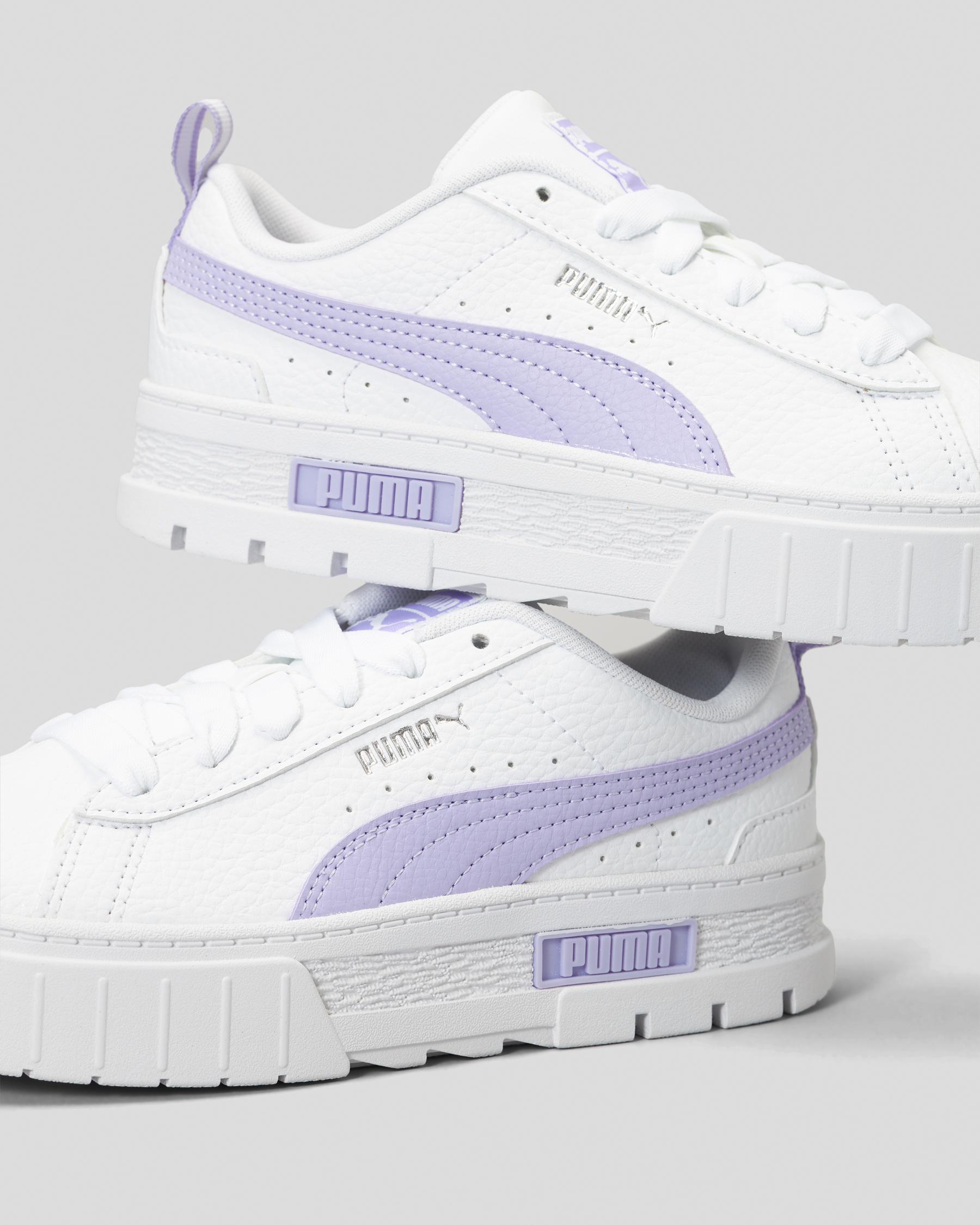 Puma Girls' Mayze Shoes In Puma White/vivid Violet - Fast Shipping ...