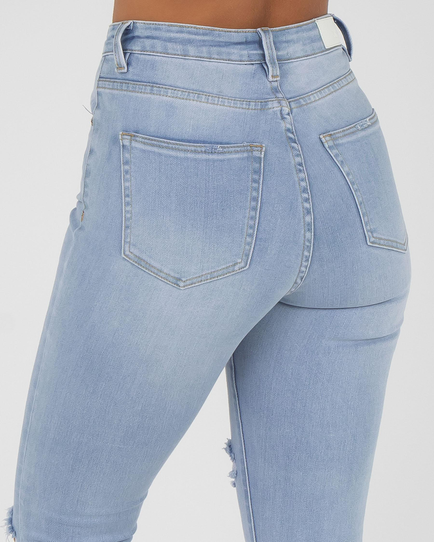 Ziggy Denim Swizzle Sticks Jeans In Brighter Waters Trashed FREE