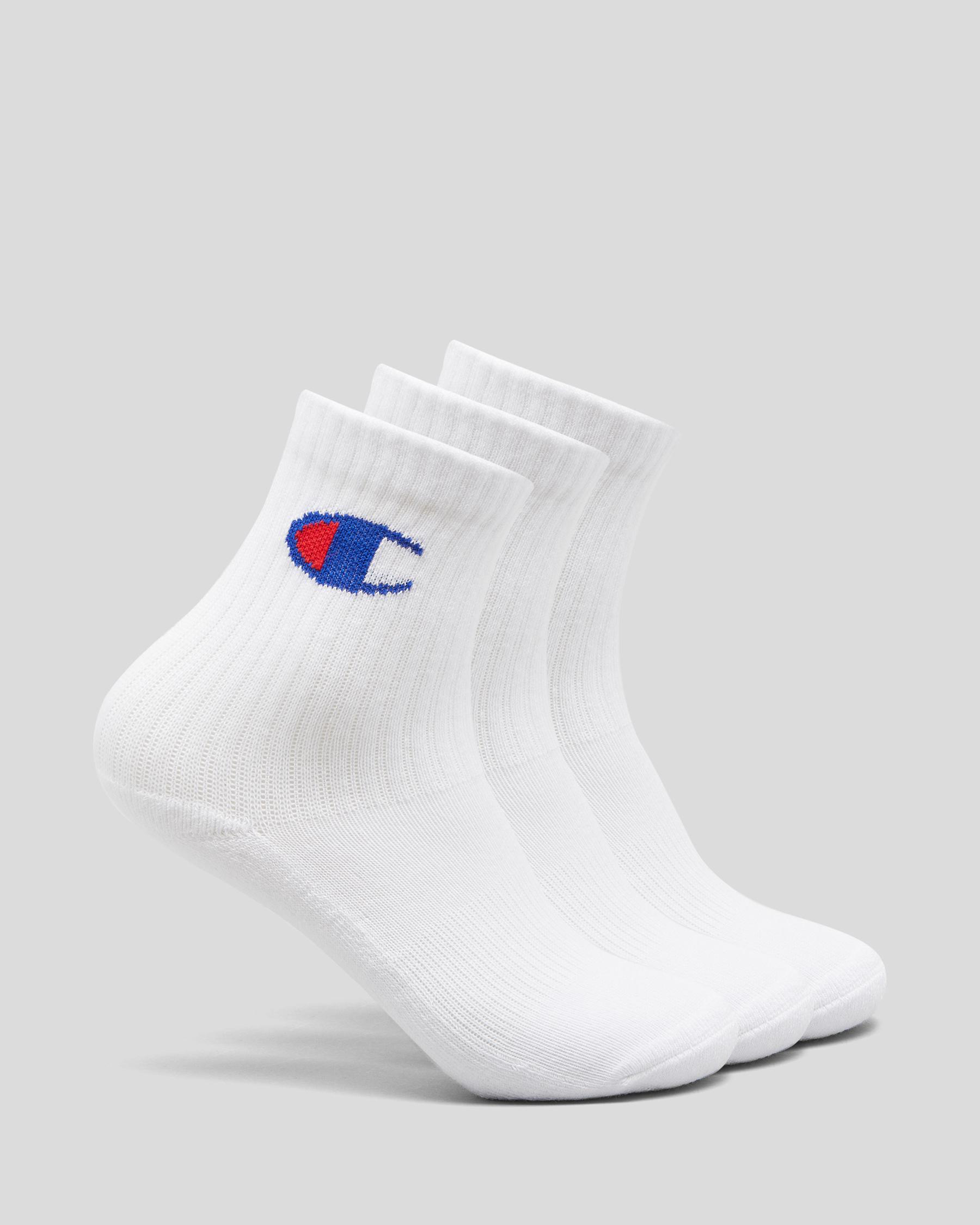Champion Toddlers' Sport C Logo Crew Socks 3 Pack In White - Fast ...