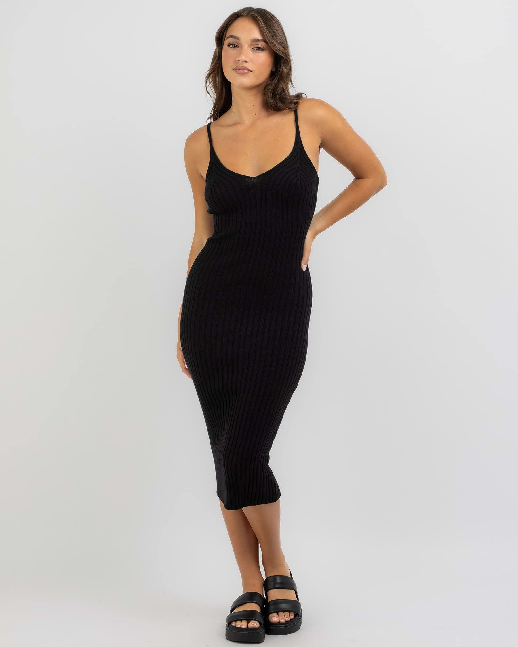 Ava And Ever Princeton Midi Dress In Black - Fast Shipping & Easy ...