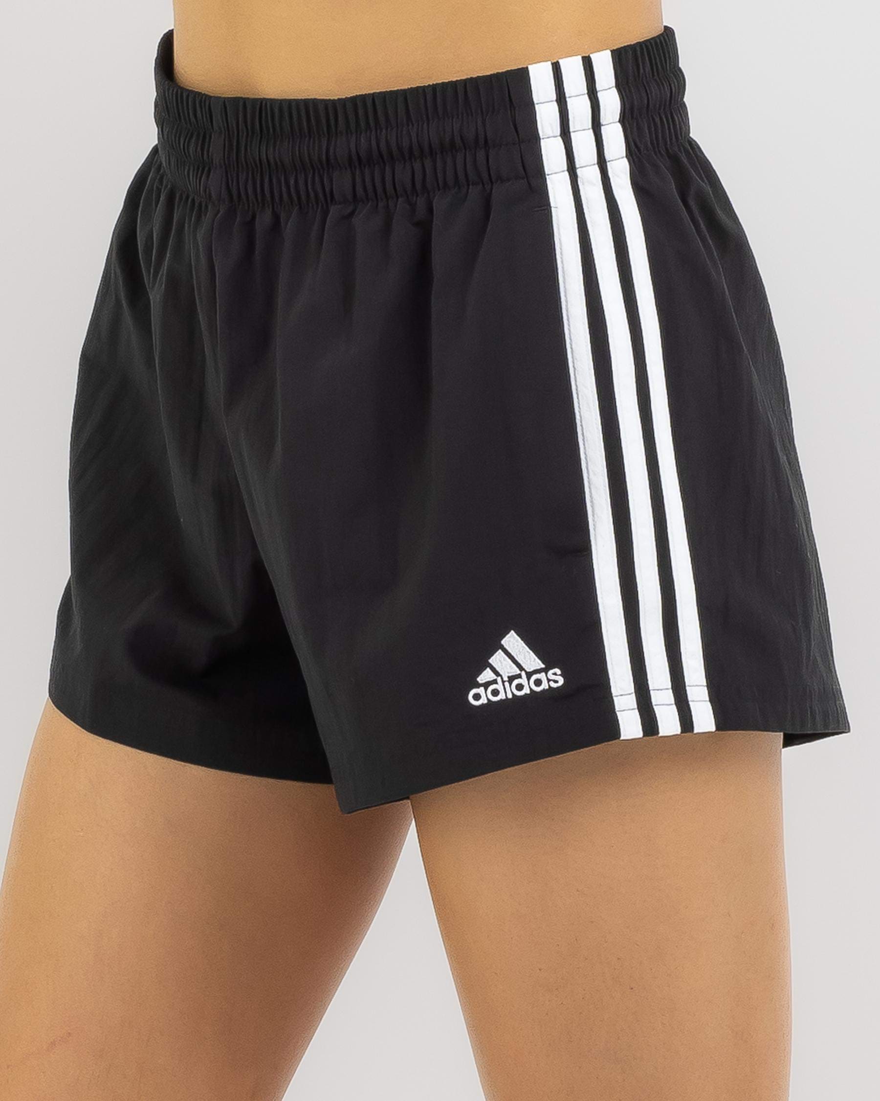 Adidas Essentials 3 Stripe Woven Shorts In Black/white - FREE* Shipping &  Easy Returns - City Beach United States