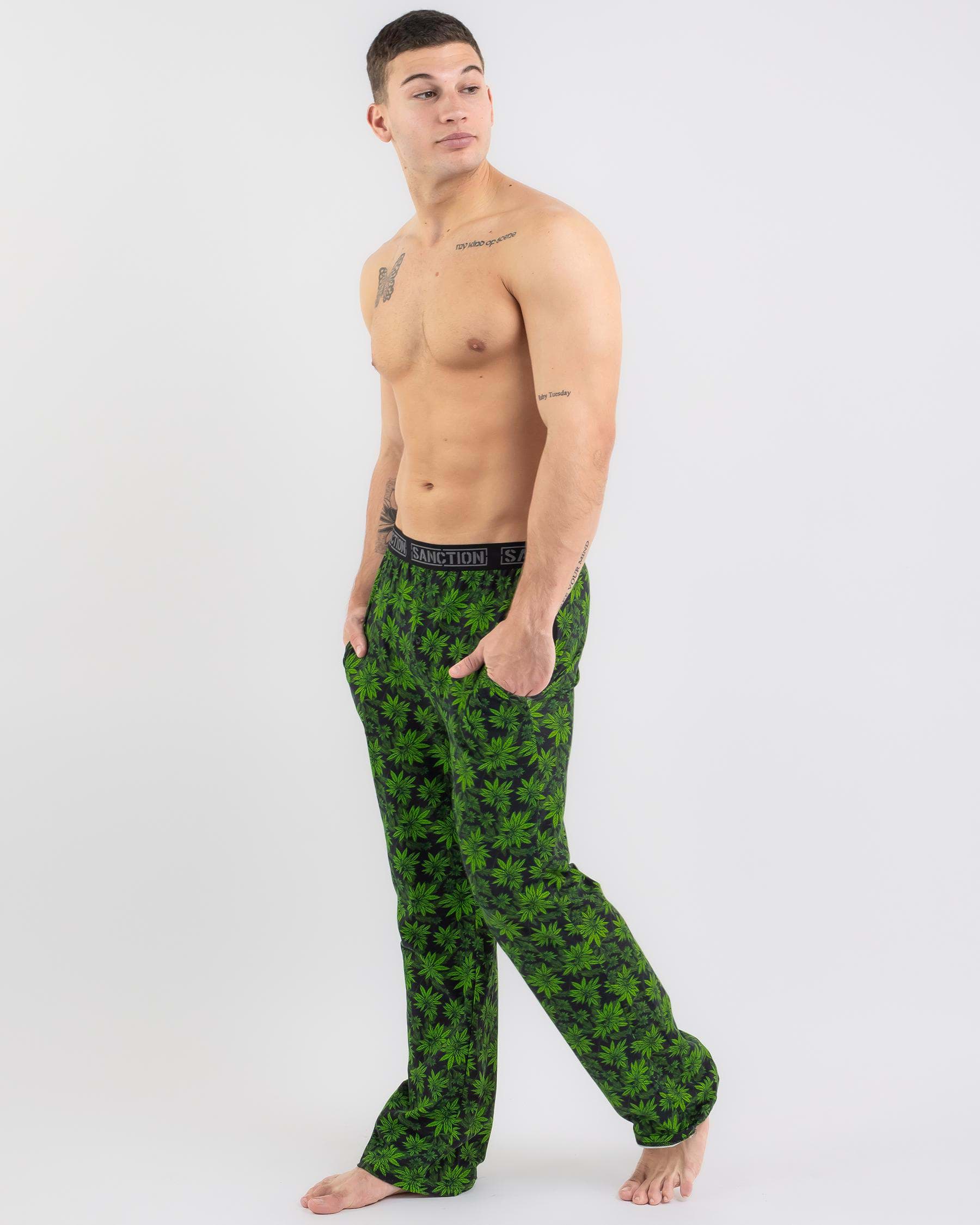 Shop Sanction Buddy Pyjama Pants In Green - Fast Shipping & Easy ...