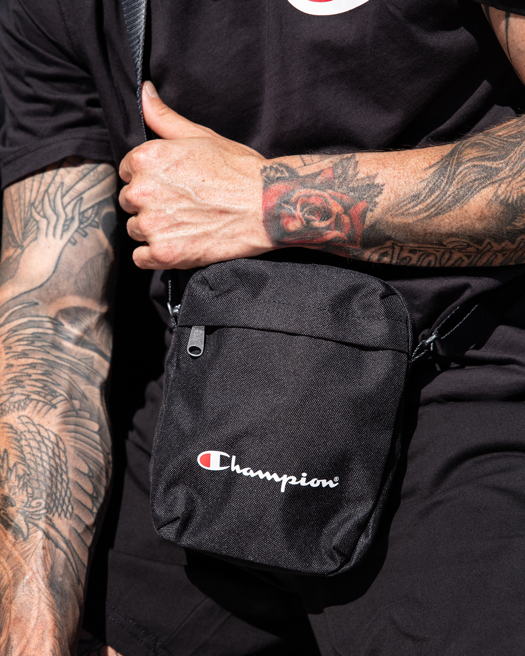 Champion Champion Cross Body Bag In Black Fast Shipping & Easy