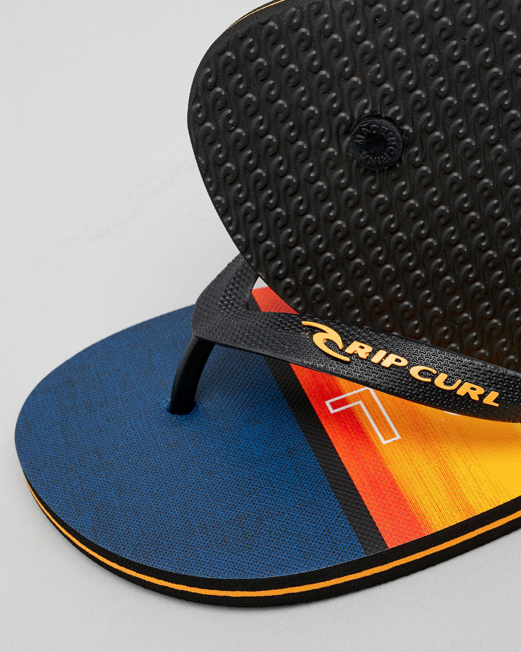 Shop Rip Curl Sunset Eclipse Thongs In Black/orange - Fast Shipping ...