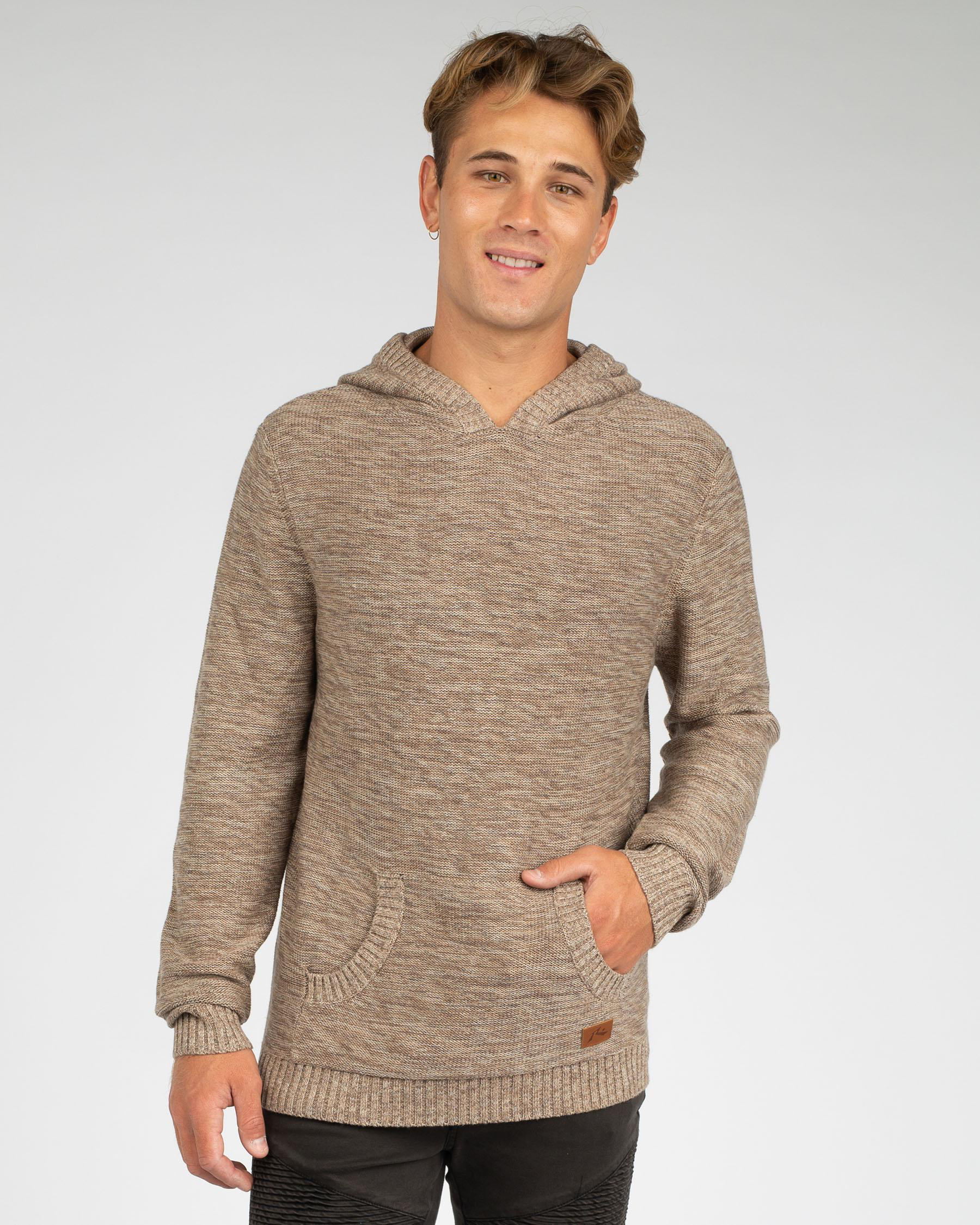 Shop Rusty Skyliner Knit Hoodie In Snow Marle - Fast Shipping & Easy ...