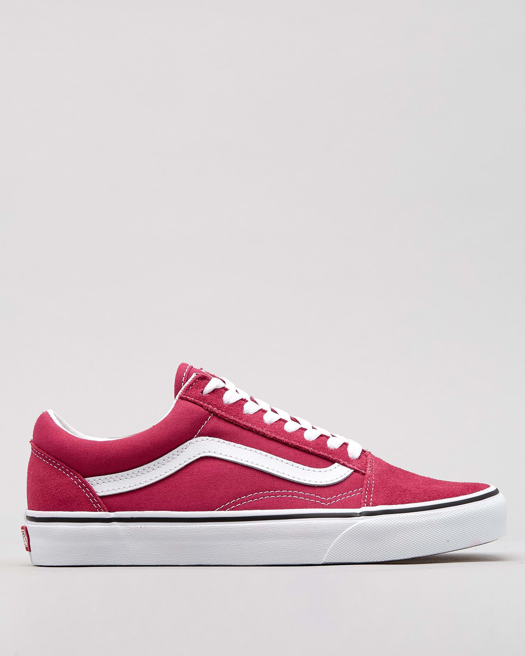 Vans Womens Old Skool Shoes In Cerise/ True White - Fast Shipping ...
