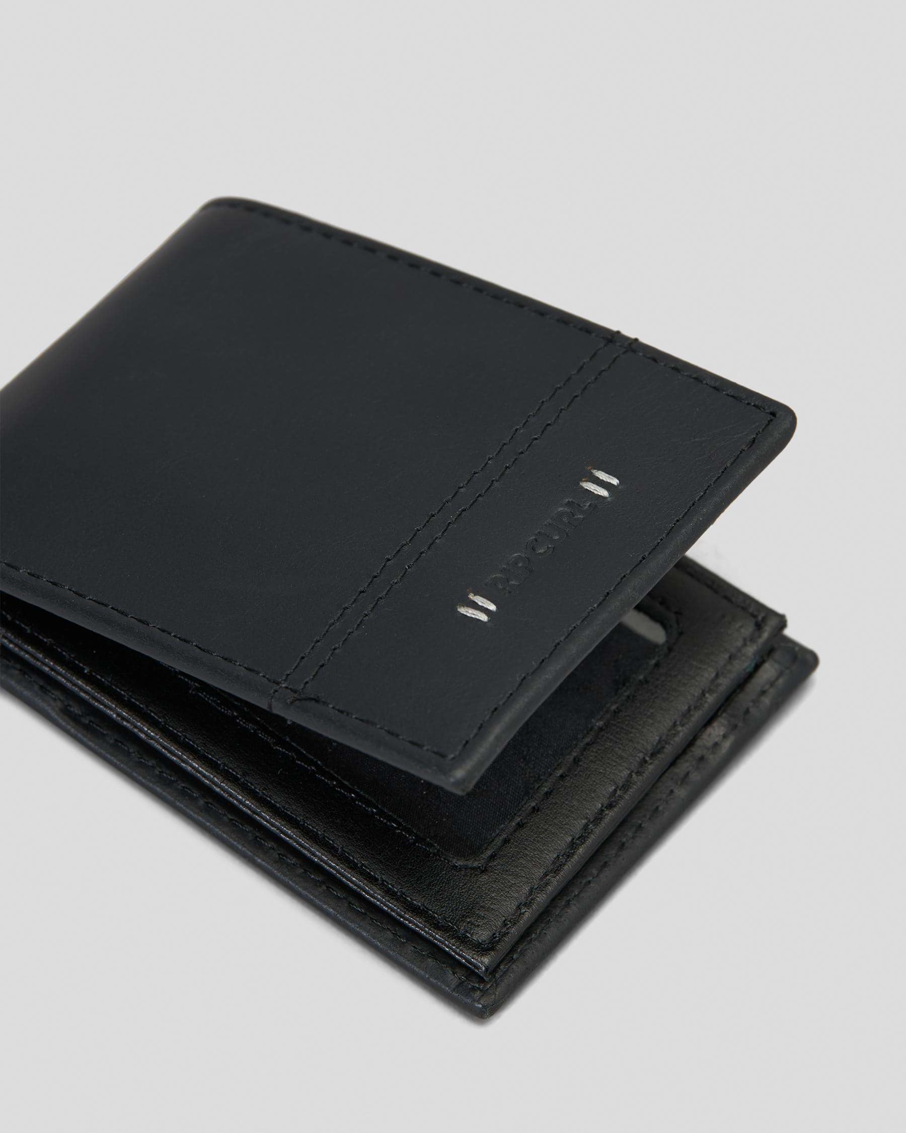 Shop Rip Curl Stacked RFID Slim Wallet In Black - Fast Shipping & Easy ...