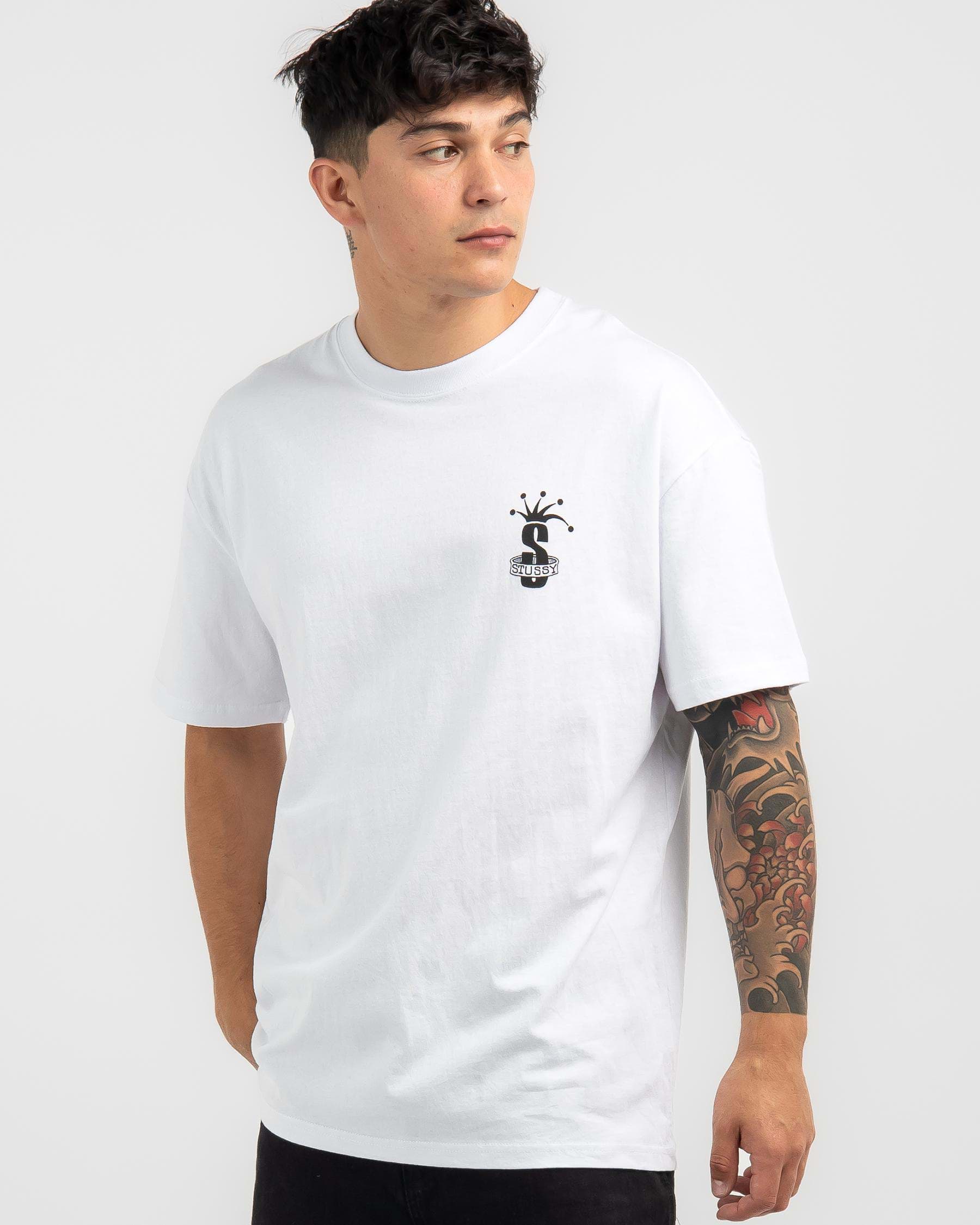 Shop Stussy Big Crown T-Shirt In White - Fast Shipping & Easy Returns ...