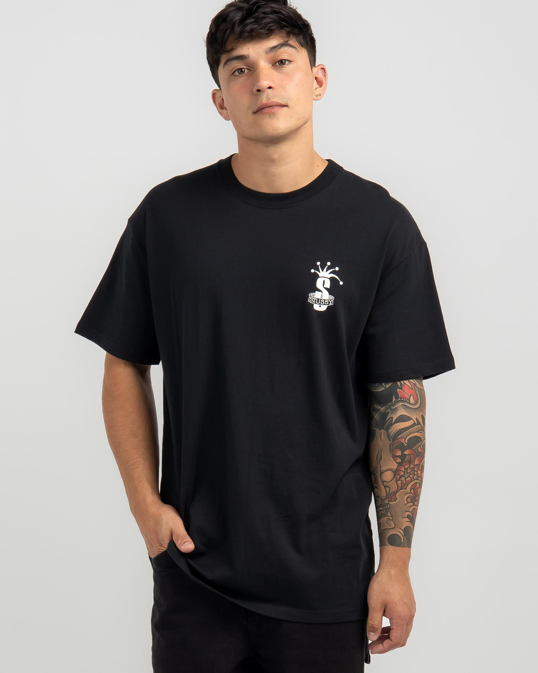 Stussy Big Crown T-Shirt In Black - Fast Shipping & Easy Returns - City ...