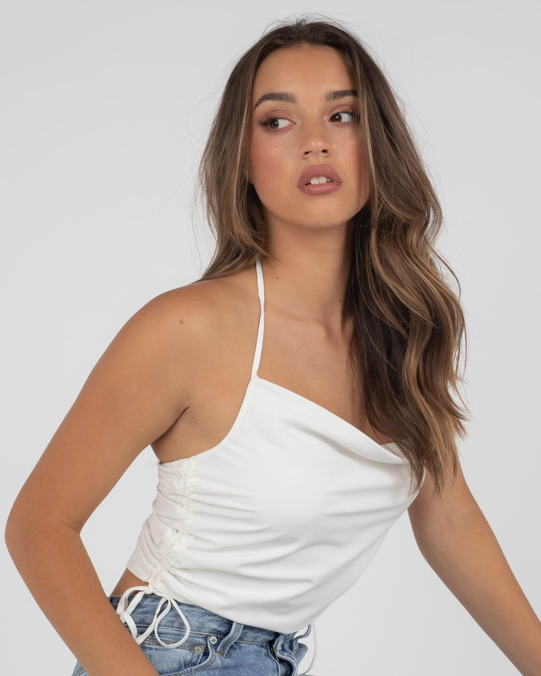 Shop Ava And Ever Shoop Halter Top In White - Fast Shipping & Easy ...