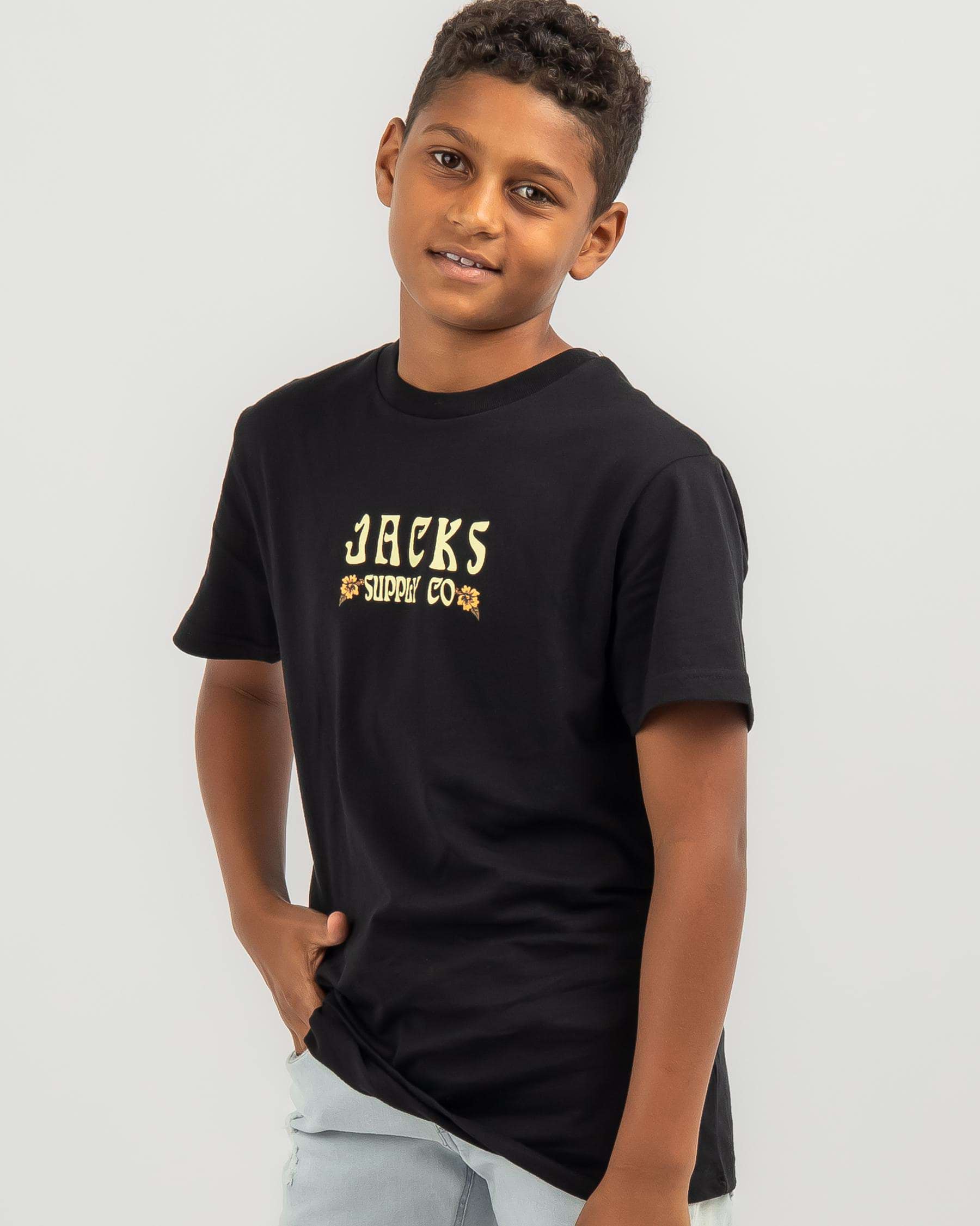 Jacks Boys' Tropical T-Shirt In Black - Fast Shipping & Easy Returns ...