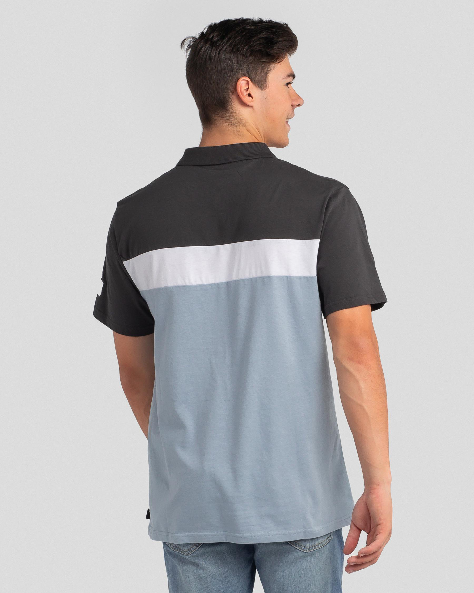 Rip Curl Undertow Panel Polo Shirt In Blue Gum Fast Shipping & Easy