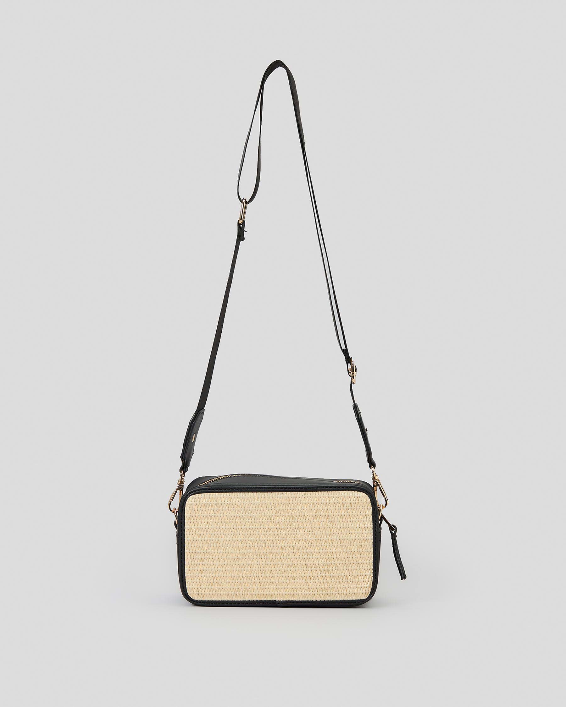 Ava And Ever Valley Straw Crossbody Bag In Natural/black - Fast ...