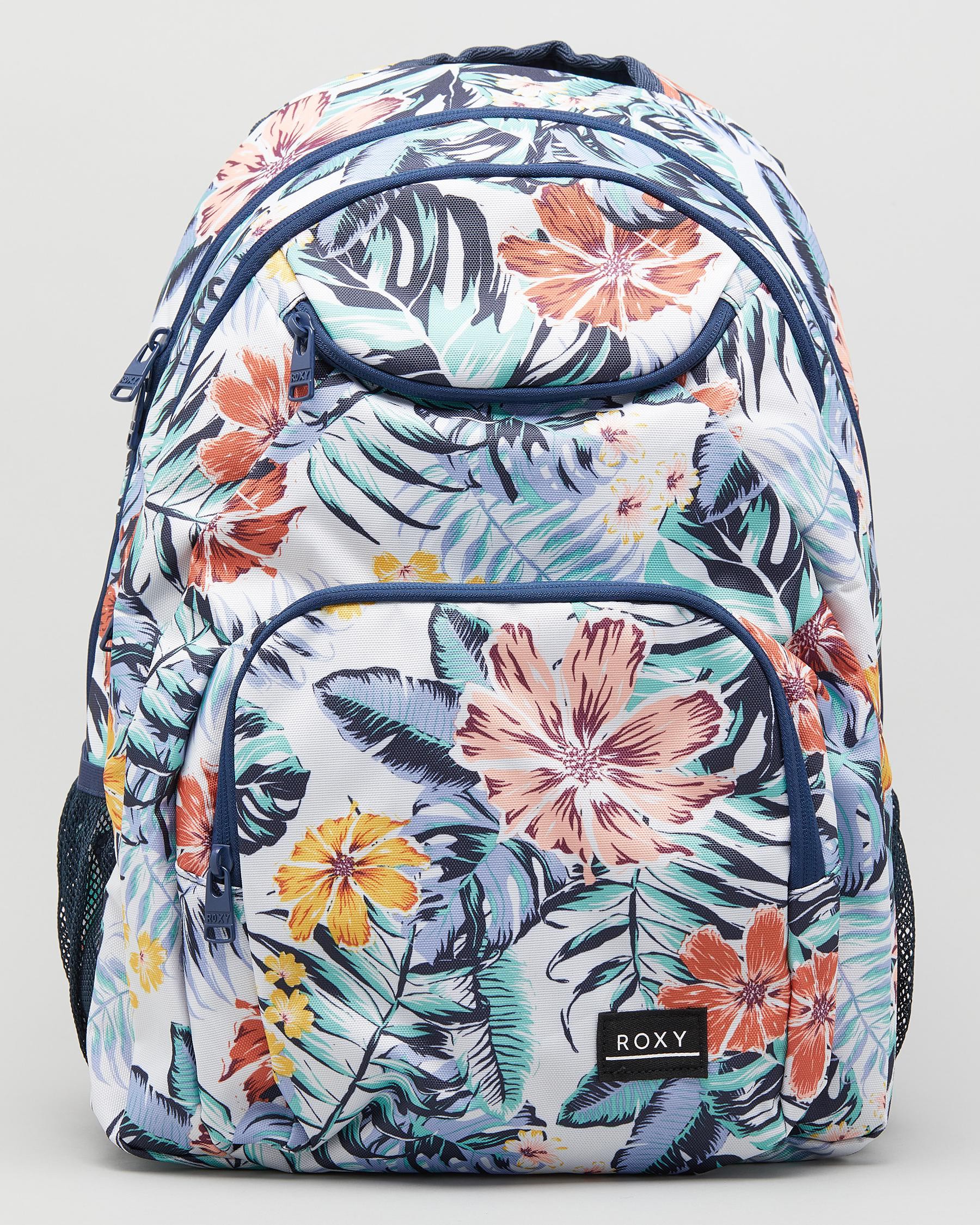 Roxy Shadow Swell Backpack In Bright White Soul Flower - Fast Shipping ...