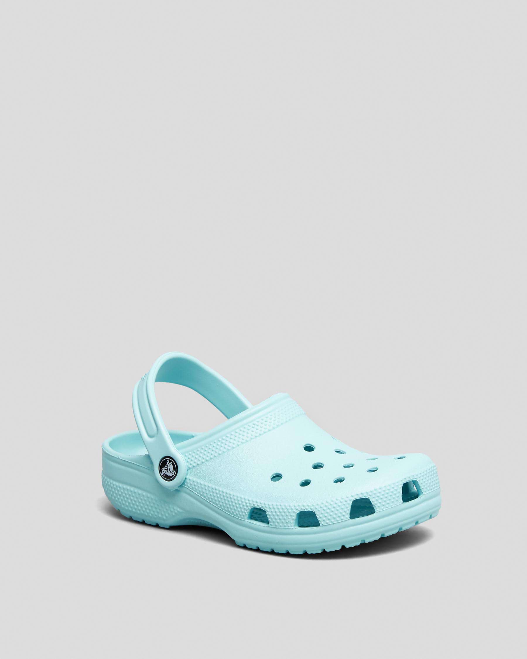 Crocs Kids' Classic Clogs In Pure Water - FREE* Shipping & Easy Returns ...
