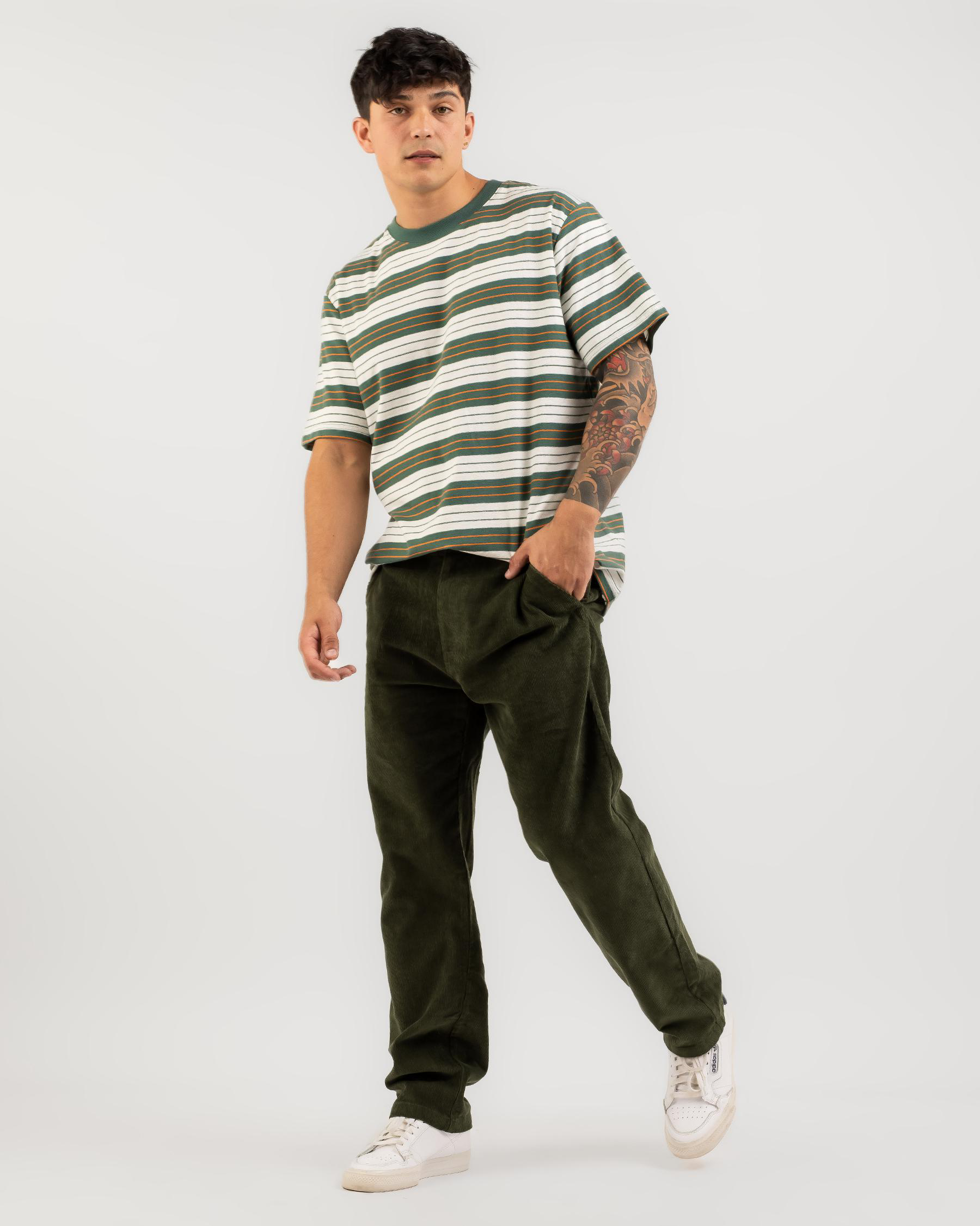 Shop Rhythm Cord Trouser Pants In Olive - Fast Shipping & Easy Returns ...