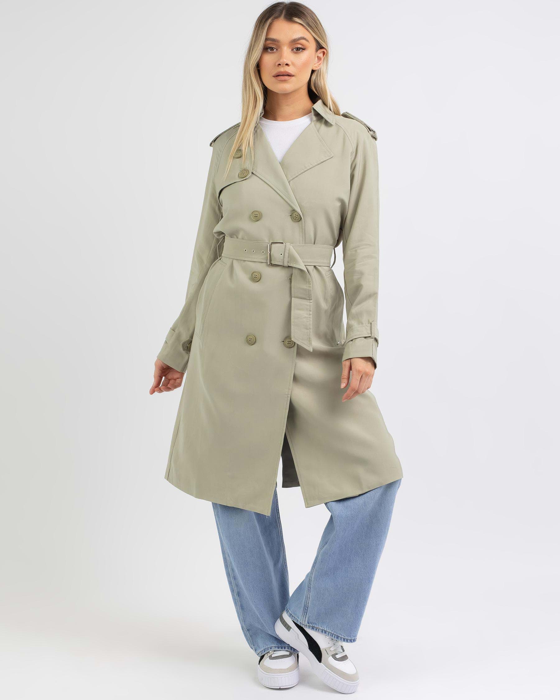 Ava And Ever Archibald Trench Coat In Olive - FREE* Shipping & Easy ...