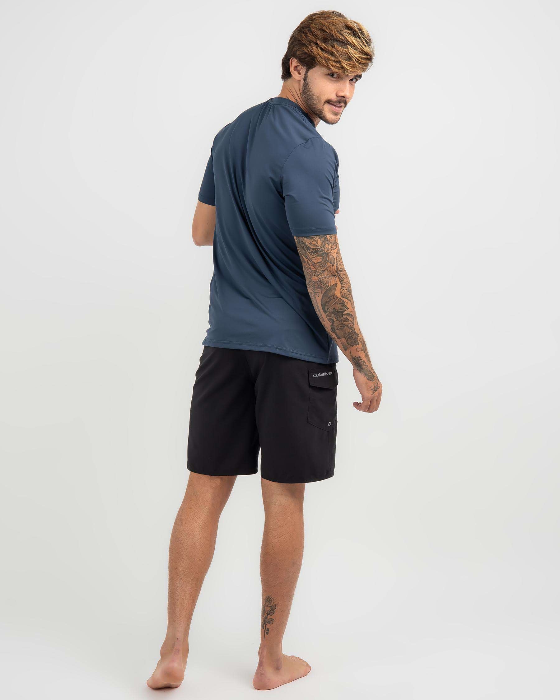 Shop Volcom Tide Water Short Sleeve Surf Tee In Faded Navy - Fast ...