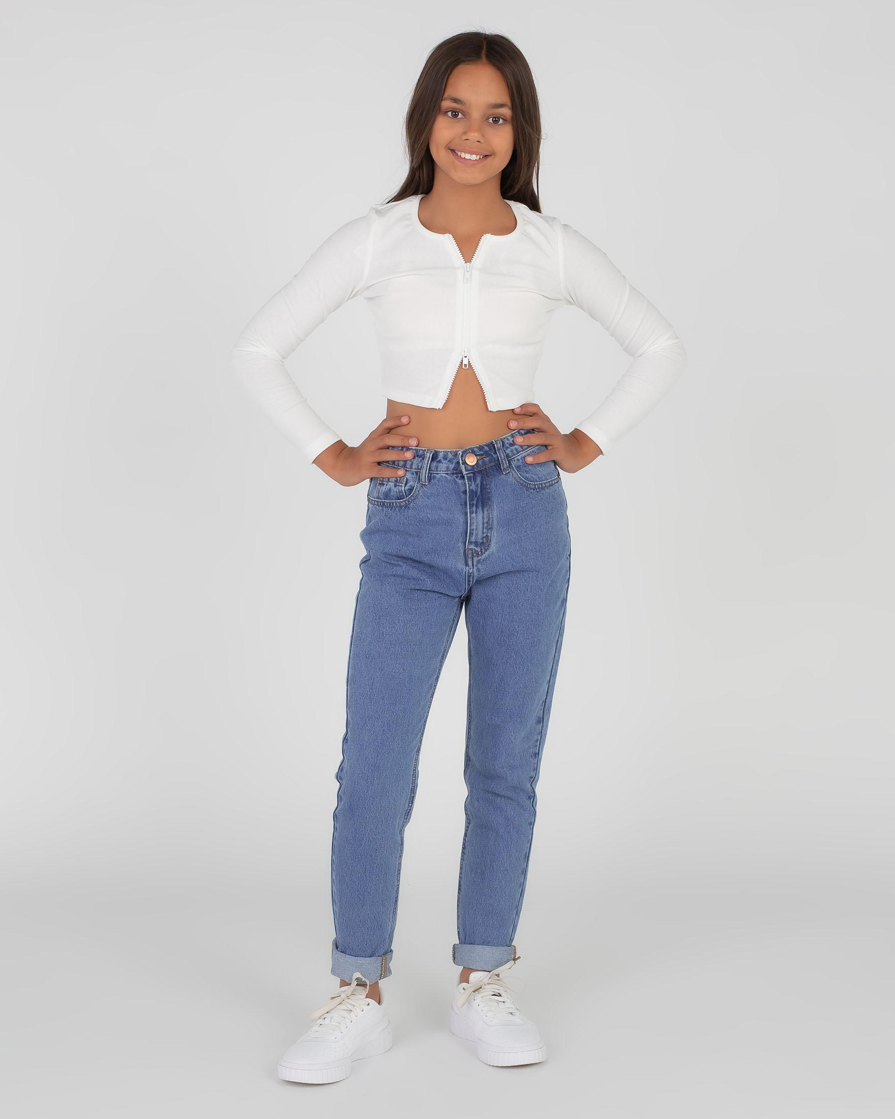 Used Girls' Dixon Mom Jeans In Dark Mid | City Beach Australia