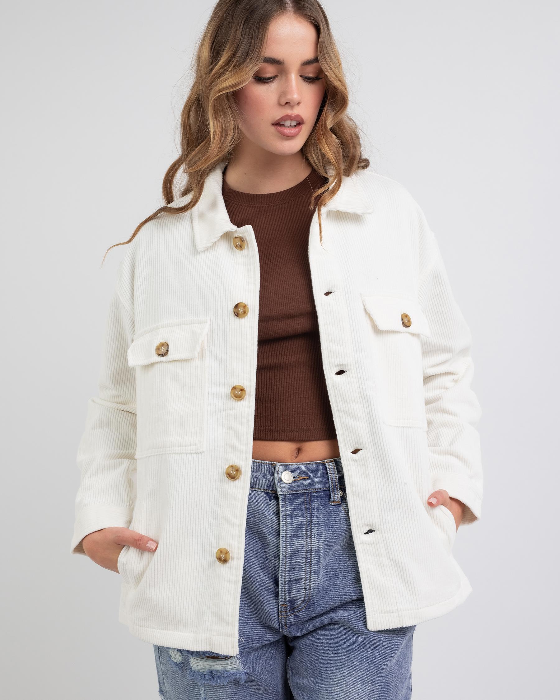 Wits The Label Freya Shacket In White - Fast Shipping & Easy Returns ...