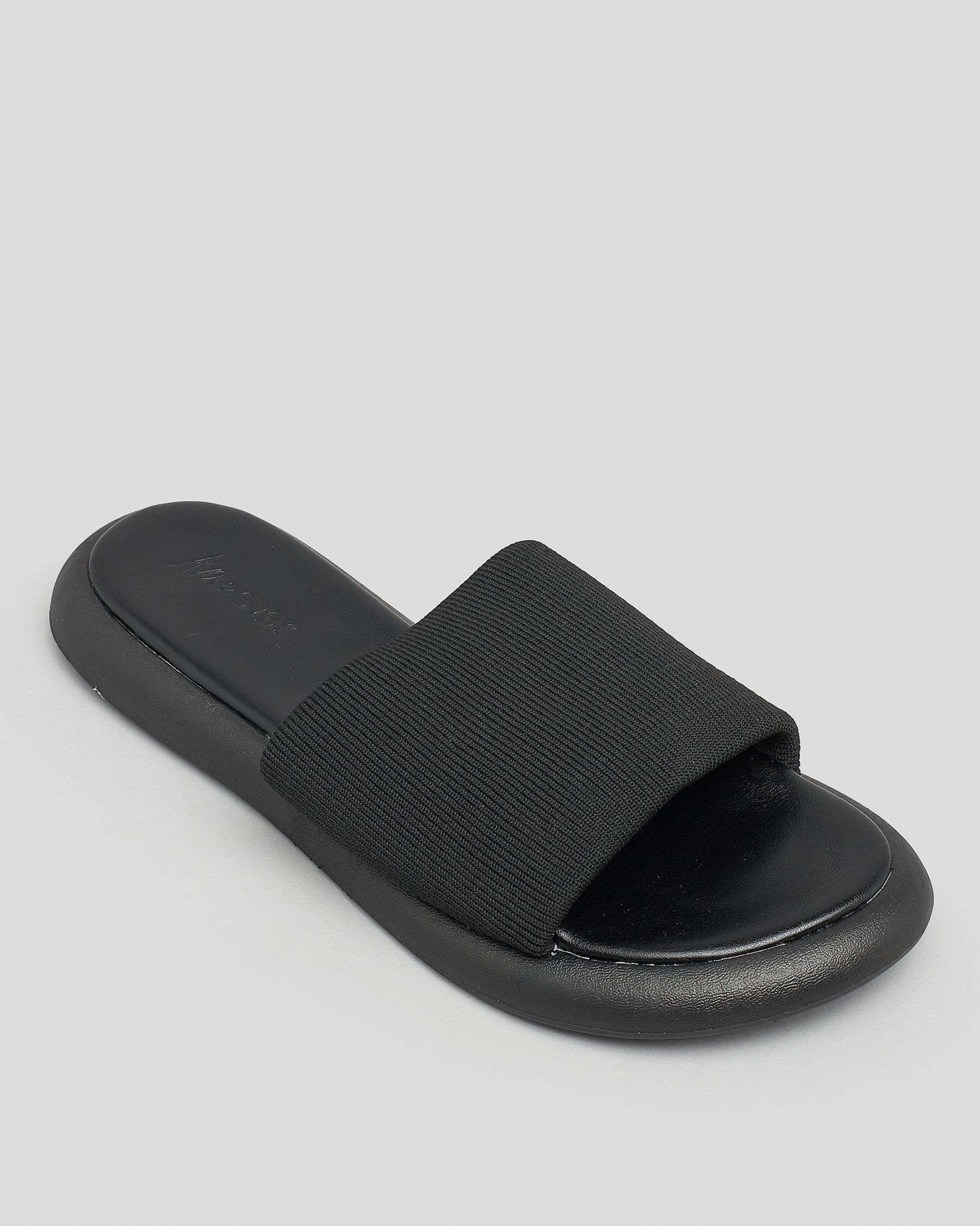 Ava And Ever Beckie Slide Sandals In Black - Fast Shipping & Easy ...