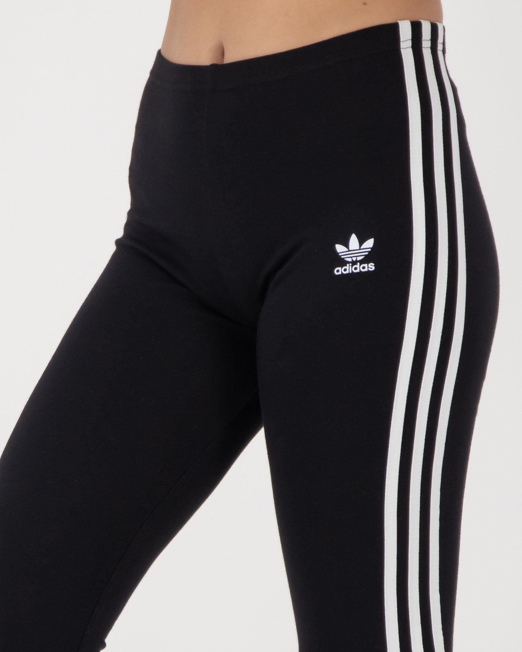 Adidas Girls' 3 Stripe Leggings In Black/white - Fast Shipping & Easy ...
