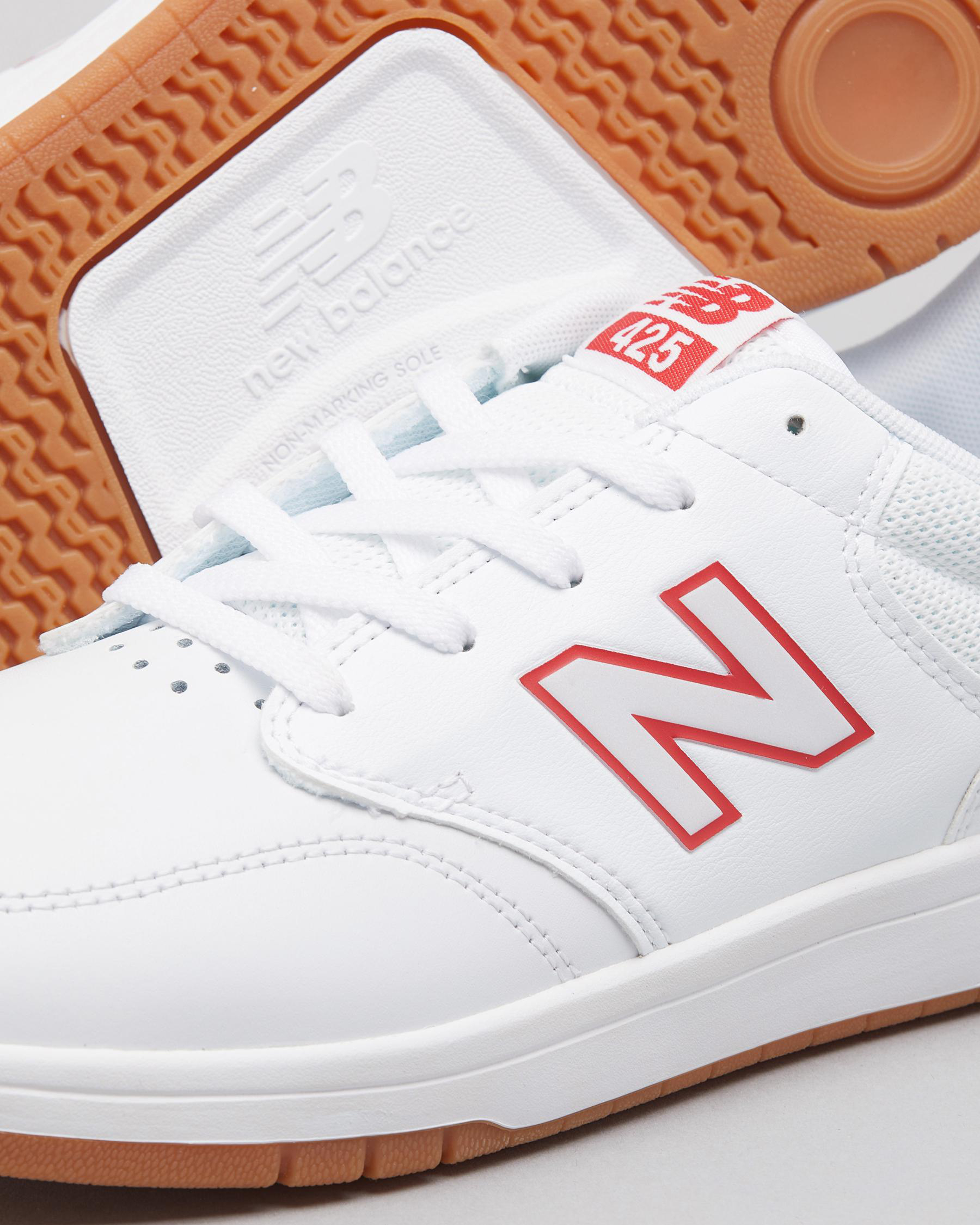 Shop New Balance NB 425 Shoes In White/red Fast Shipping & Easy