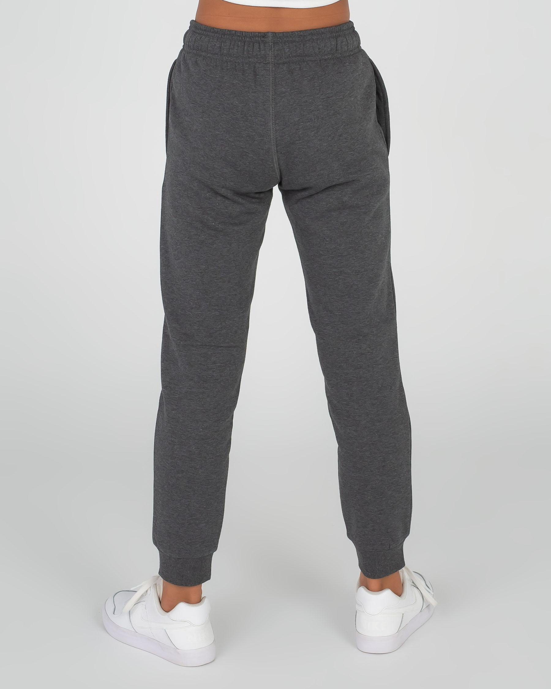 Shop Champion Girls' Logo Track Pants In Granite Heather Fast