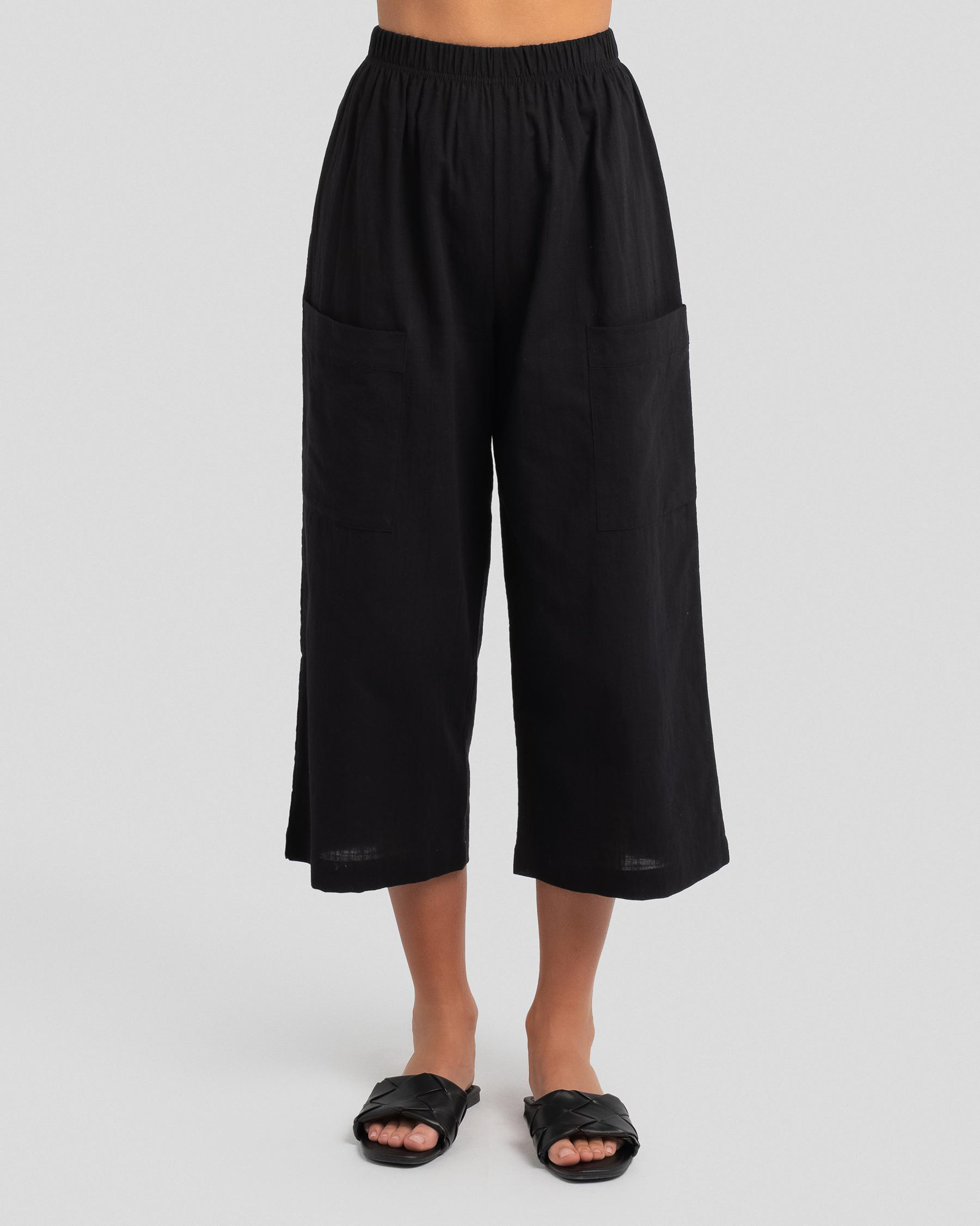 Shop Ava And Ever Oceana Beach Pants In Black Fast Shipping & Easy