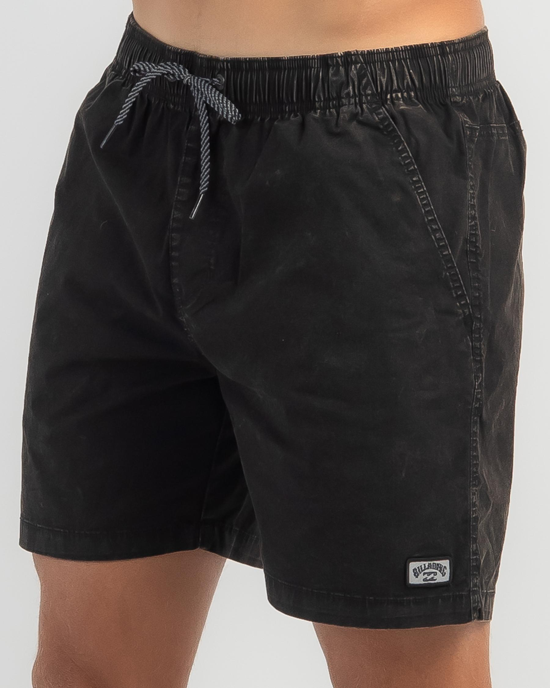 Shop Billabong Mario Stretch Elastic Shorts In Black Fast Shipping