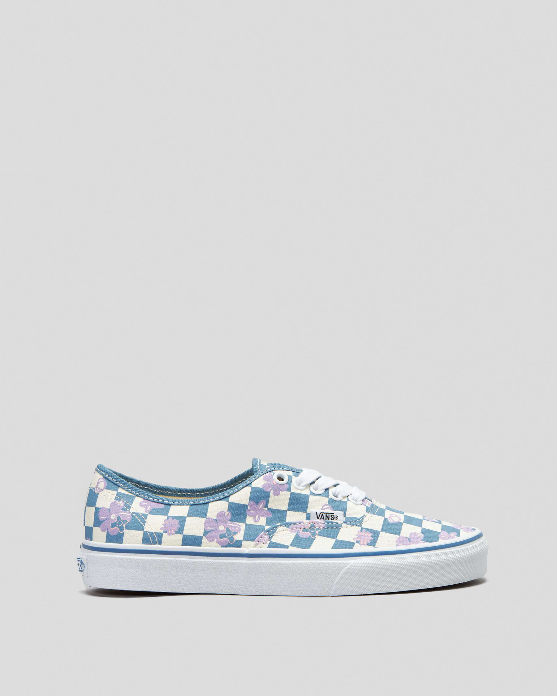 Vans Womens Authentic Shoes In Floral Checkerboard Captain Blue ...