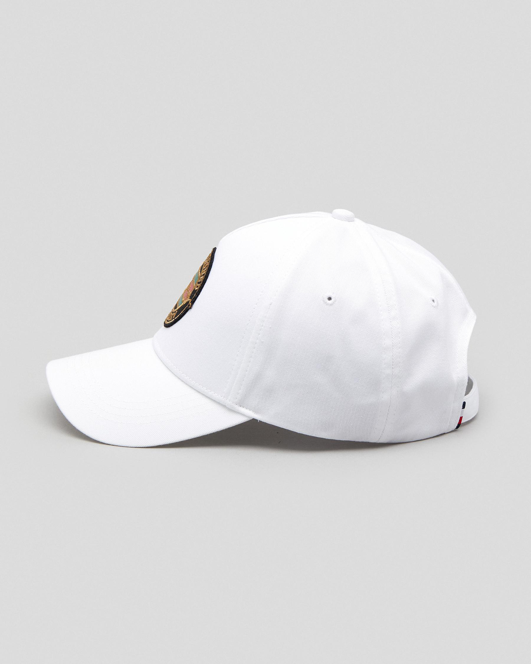 Shop Tommy Hilfiger Signature Patch Cap In White Fast Shipping & Easy