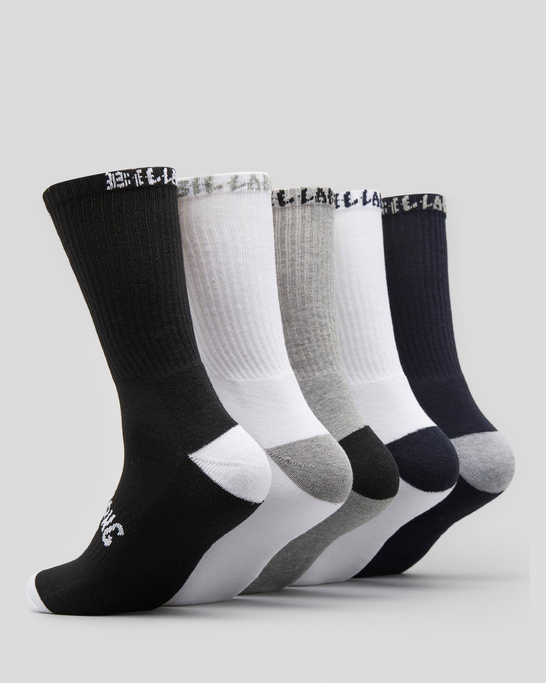 Billabong Sports Socks 5 Pack In Multi - Fast Shipping & Easy Returns ...