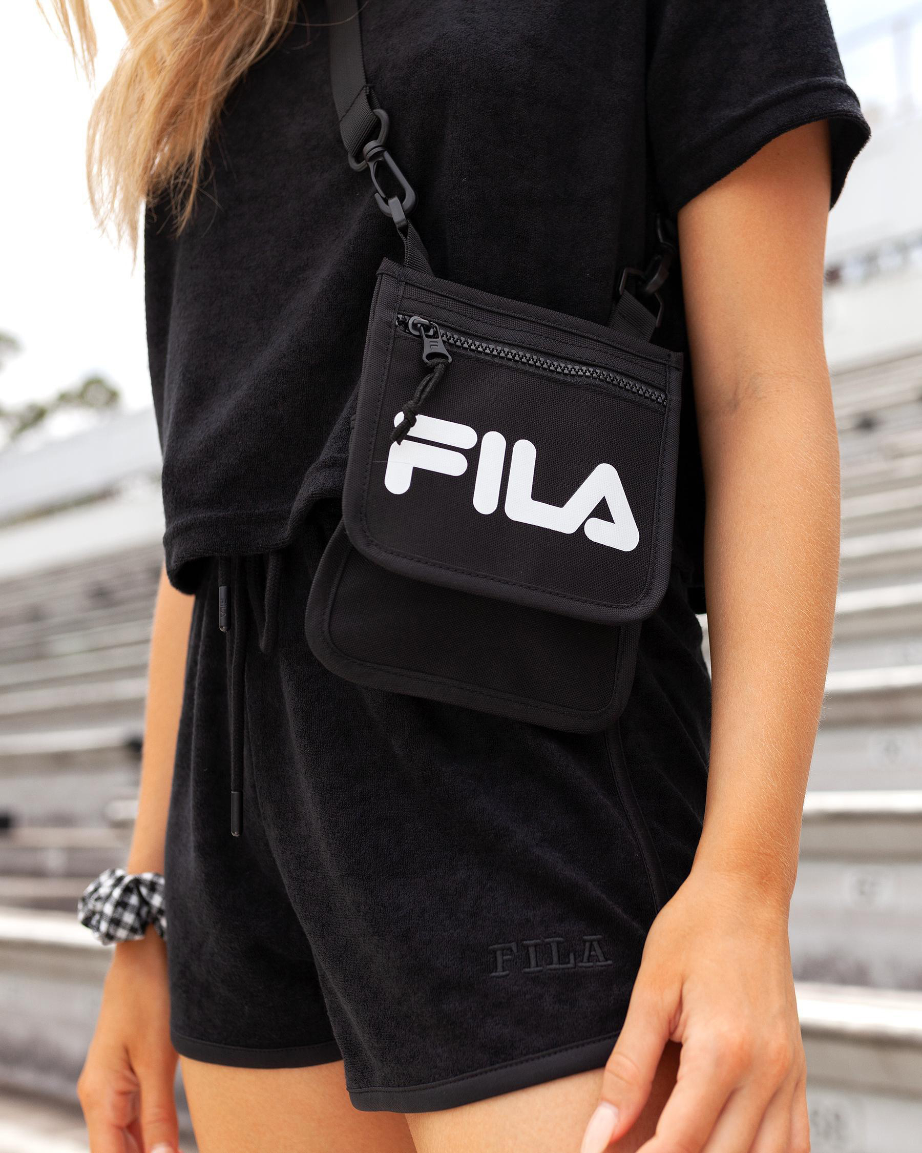 Fila Writer Crossbody Bag In Black/black Fast Shipping & Easy Returns