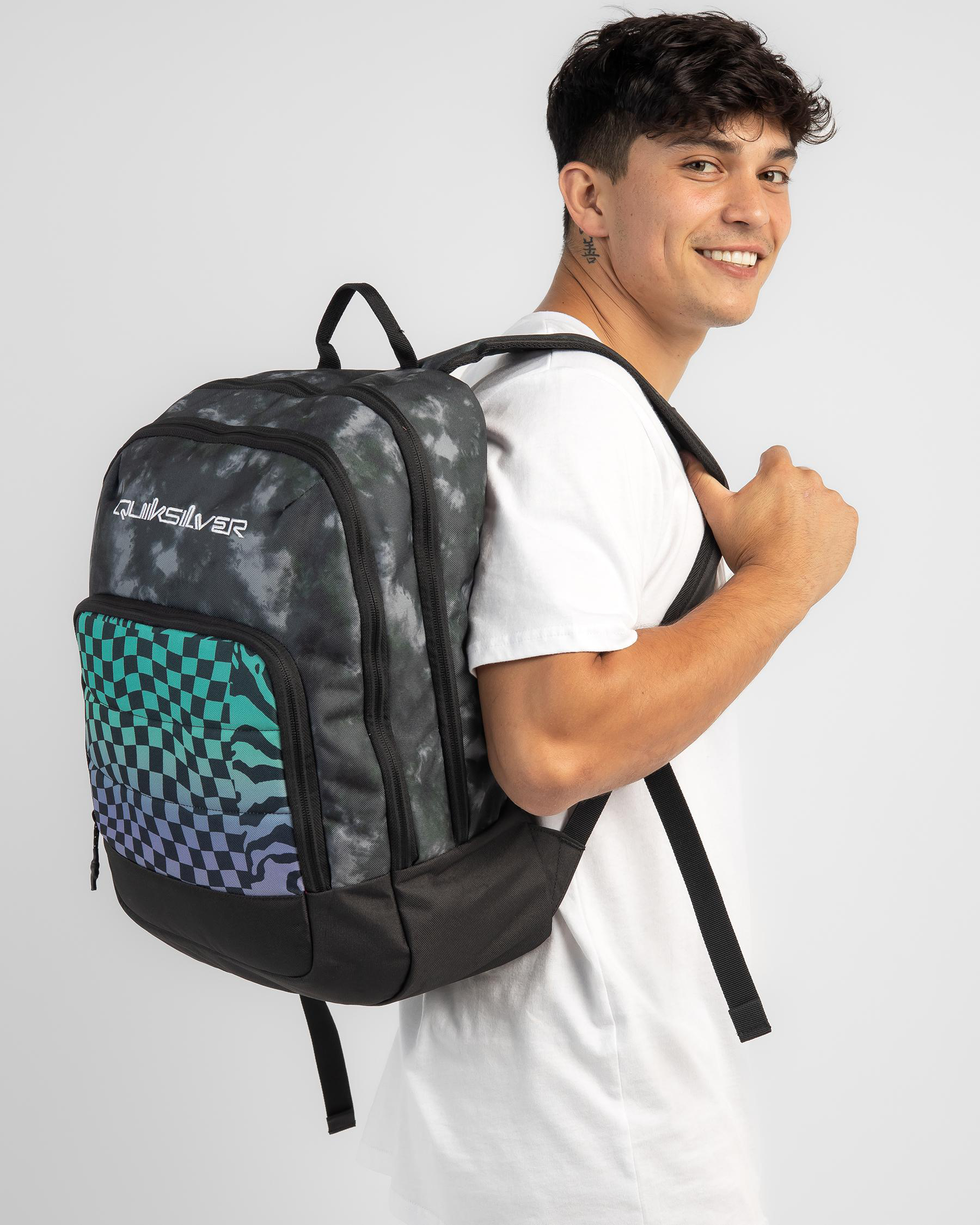 Quiksilver Burst Backpack In Black/pool Green FREE* Shipping & Easy Returns City Beach