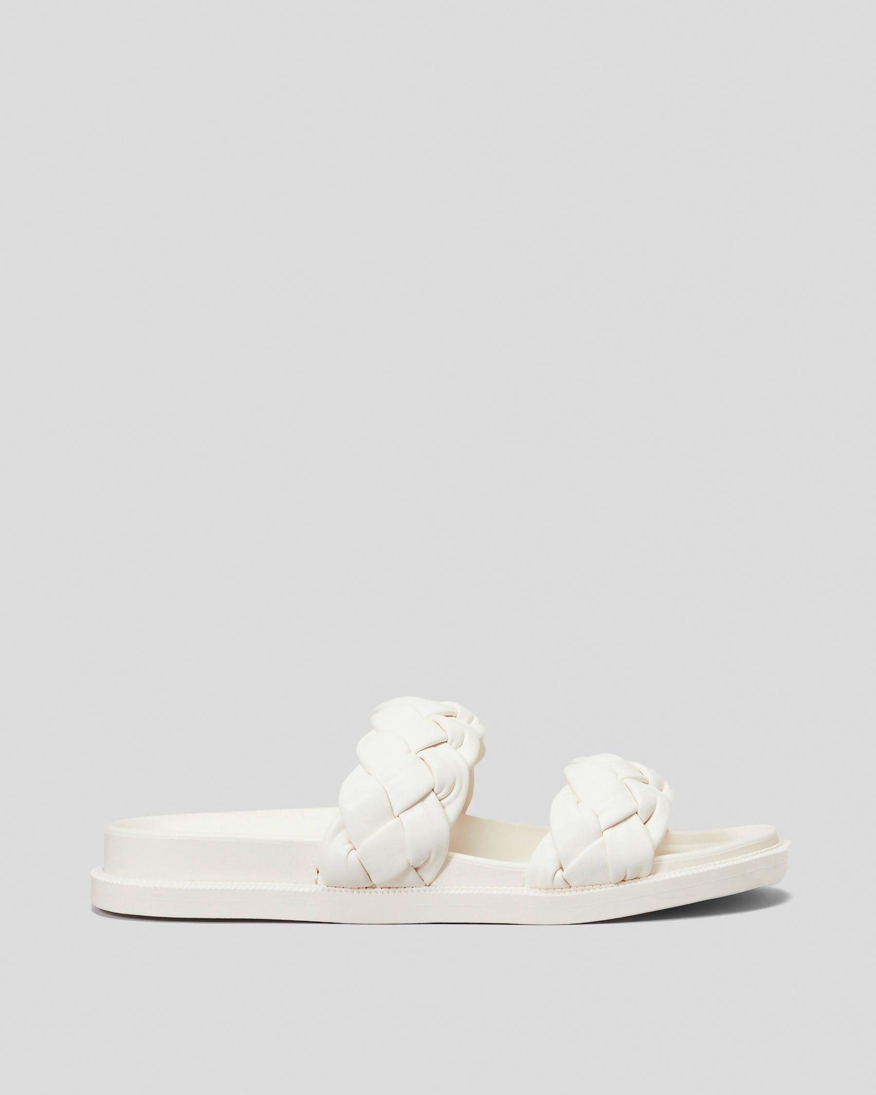 Shop Ava And Ever Eve Slide Sandals In Cream - Fast Shipping & Easy ...