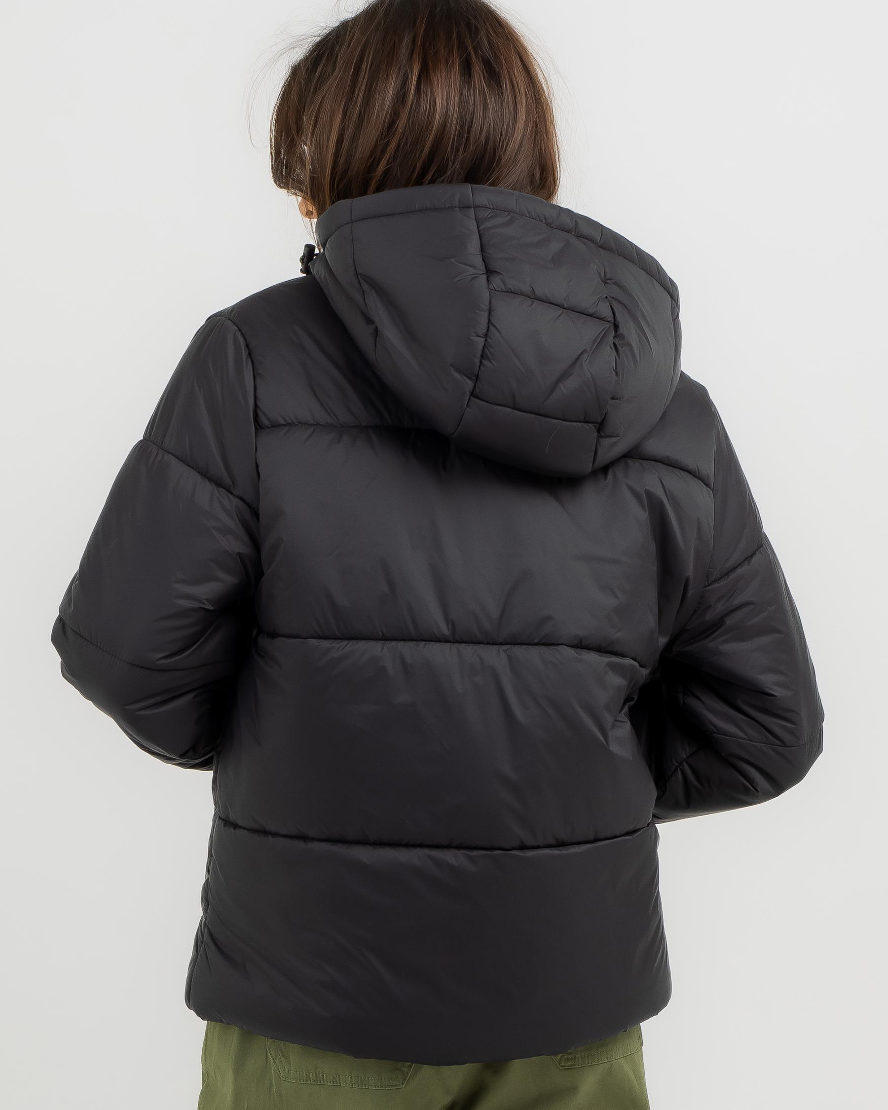 Billabong Adventure Division Transport Hooded Puffer Jacket In Black