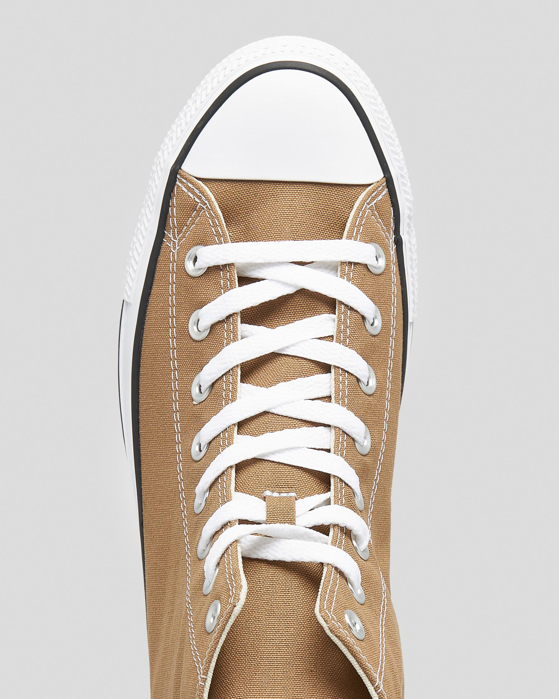 Shop Converse Chuck Taylor All Star HiTop Shoes In Sand Dune/white