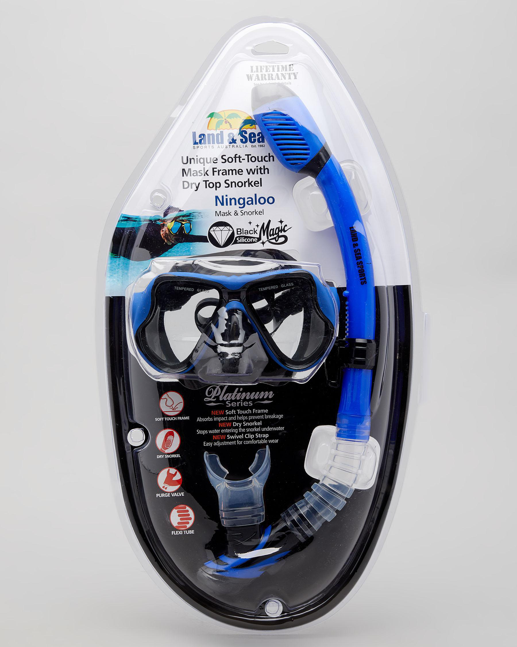 Land & Sea Sports Ningaloo Mask & Snorkel Set In Blue Fast Shipping