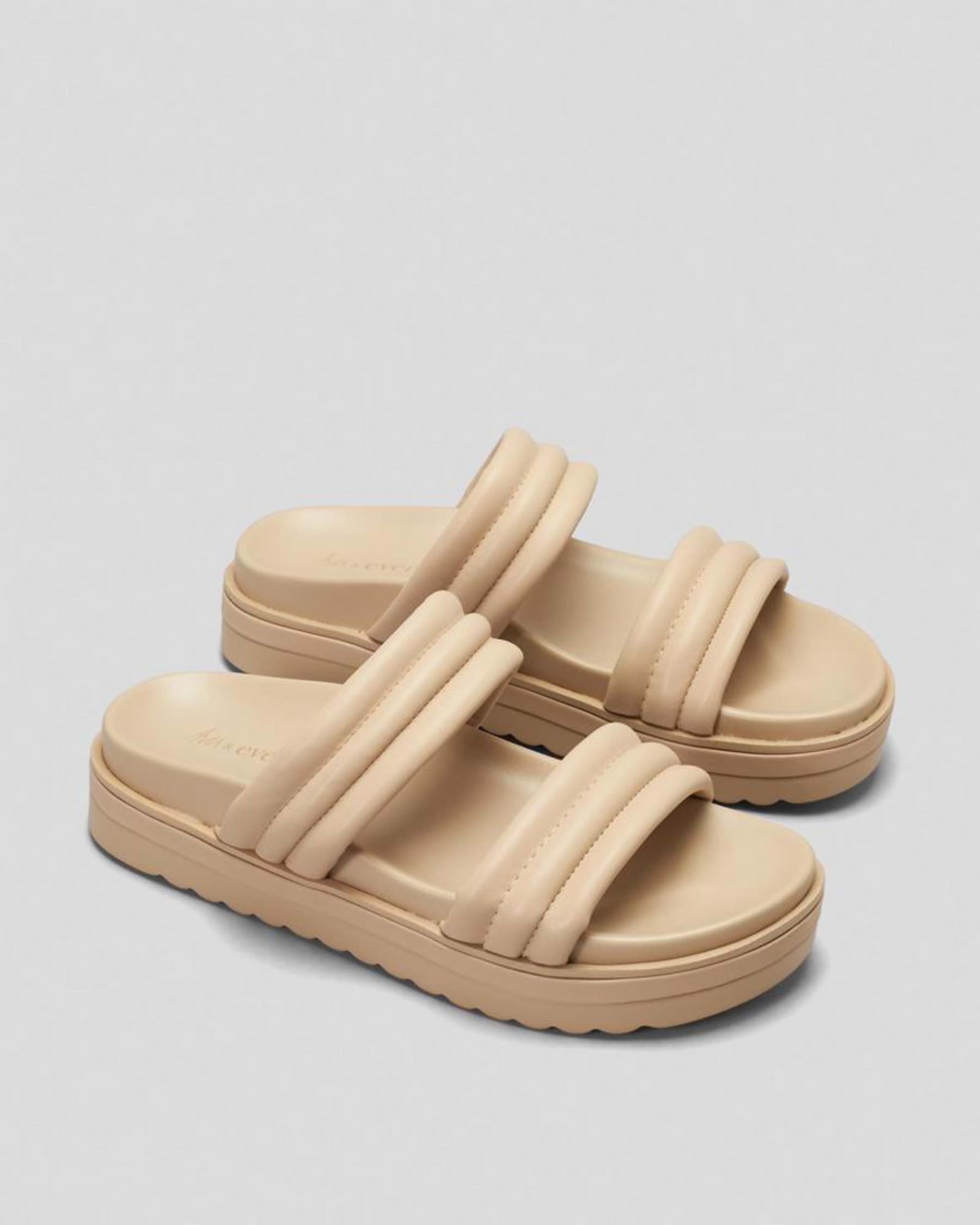 Ava And Ever Rhodes Slide Sandals In Sand - Fast Shipping & Easy ...