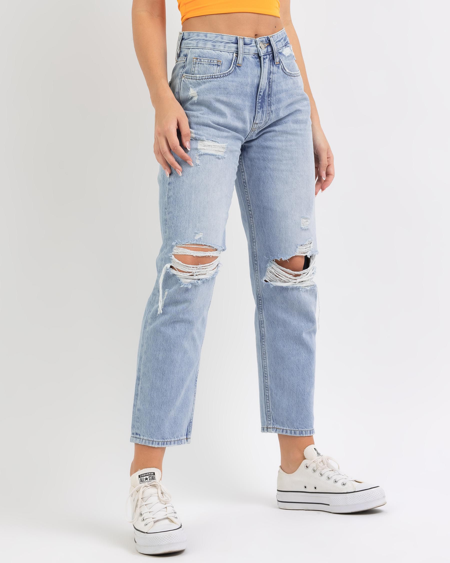 DESU Jagged Jeans In Mid Blue - Fast Shipping & Easy Returns - City ...